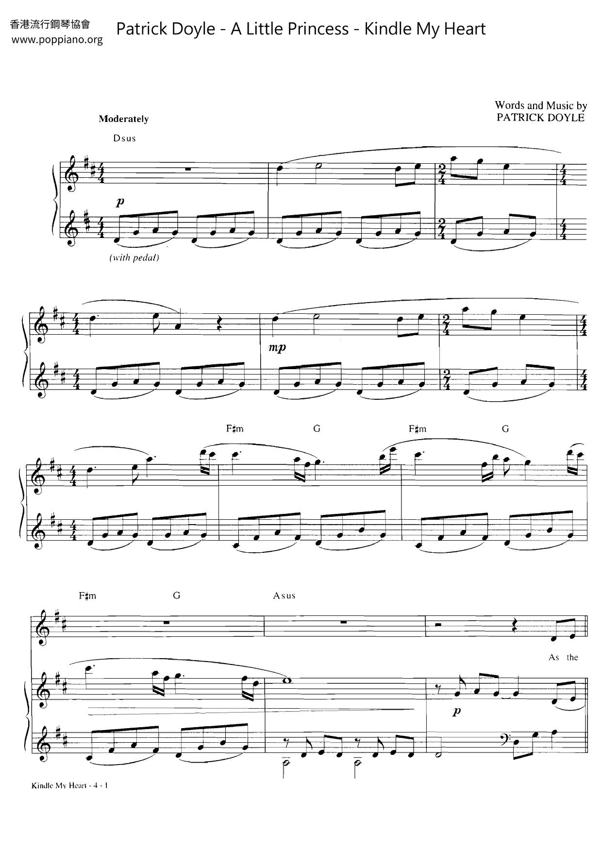 A Little Princess - Kindle My Heart Score