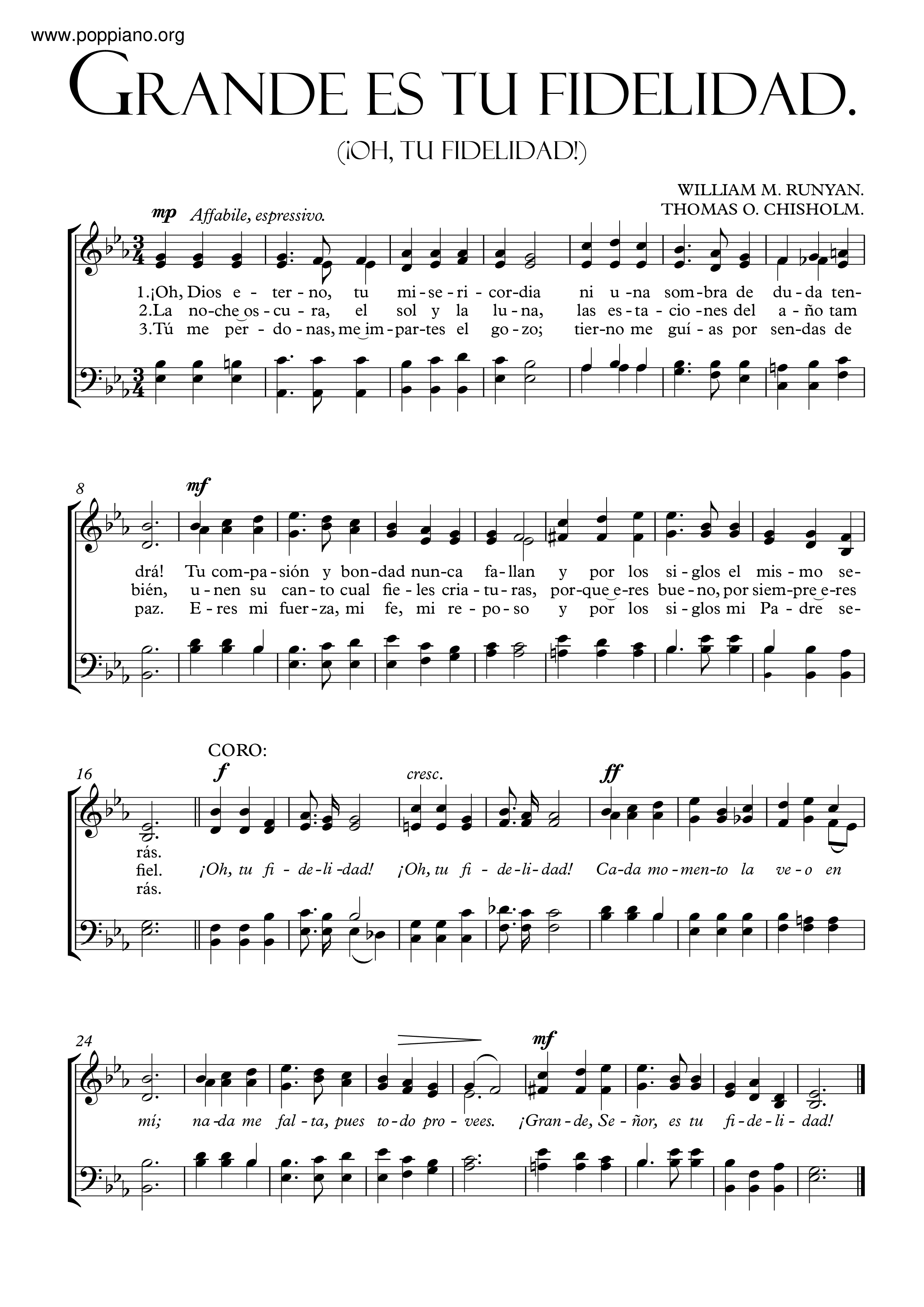 Grande Es Tu Fidelidad Score