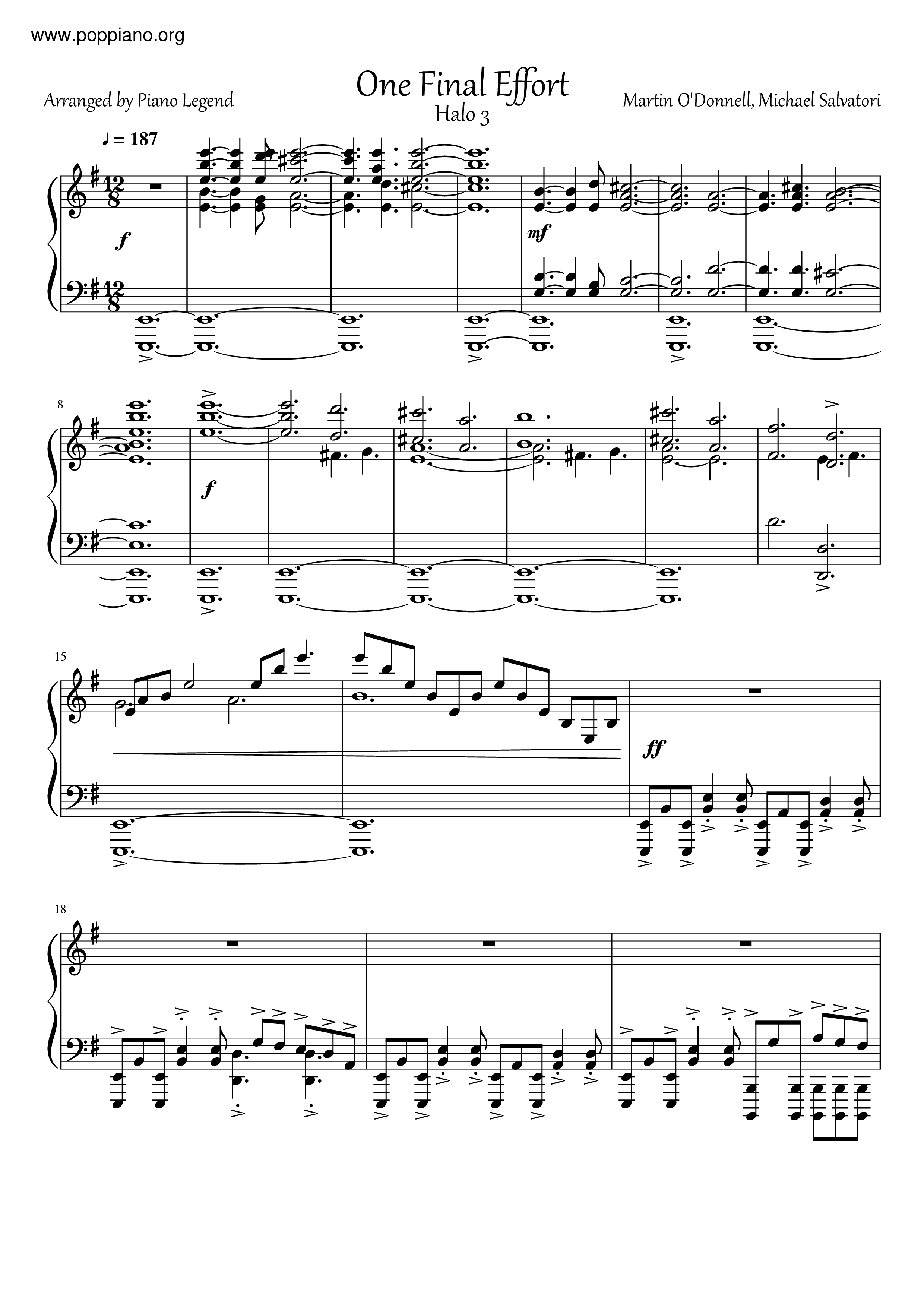 Martin O'DonnellOne Final Effort (Halo 3 OST) Sheet Music pdf, Free