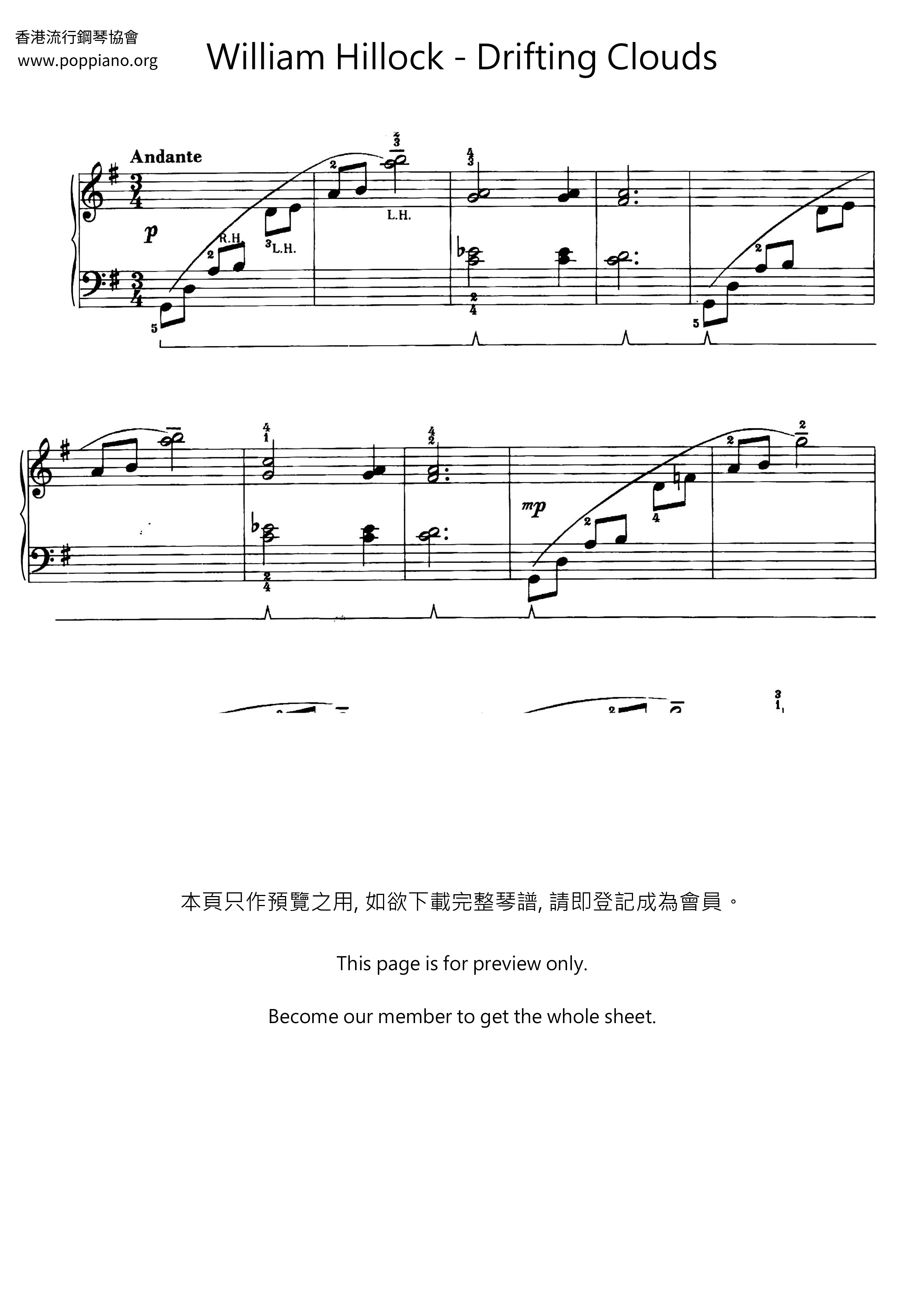 Drifting Clouds Score