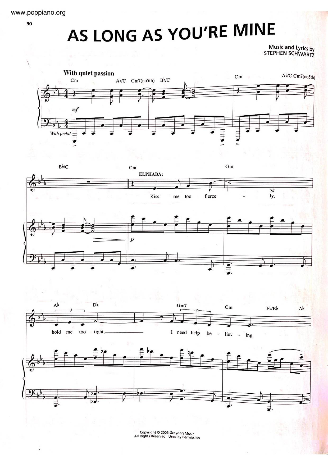 As Long As You're Mine Score
