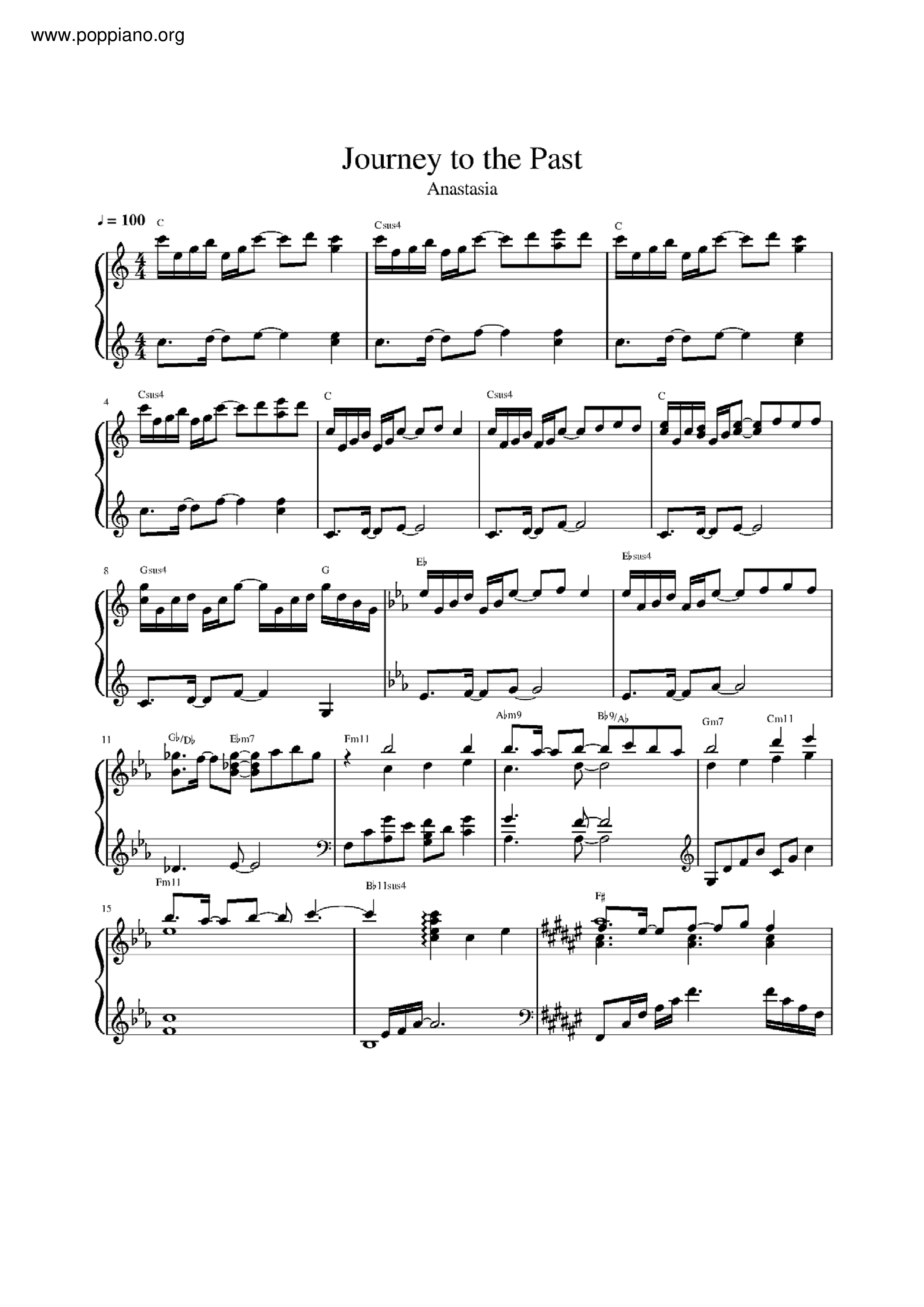 Anastasia - Journey To The Past Score