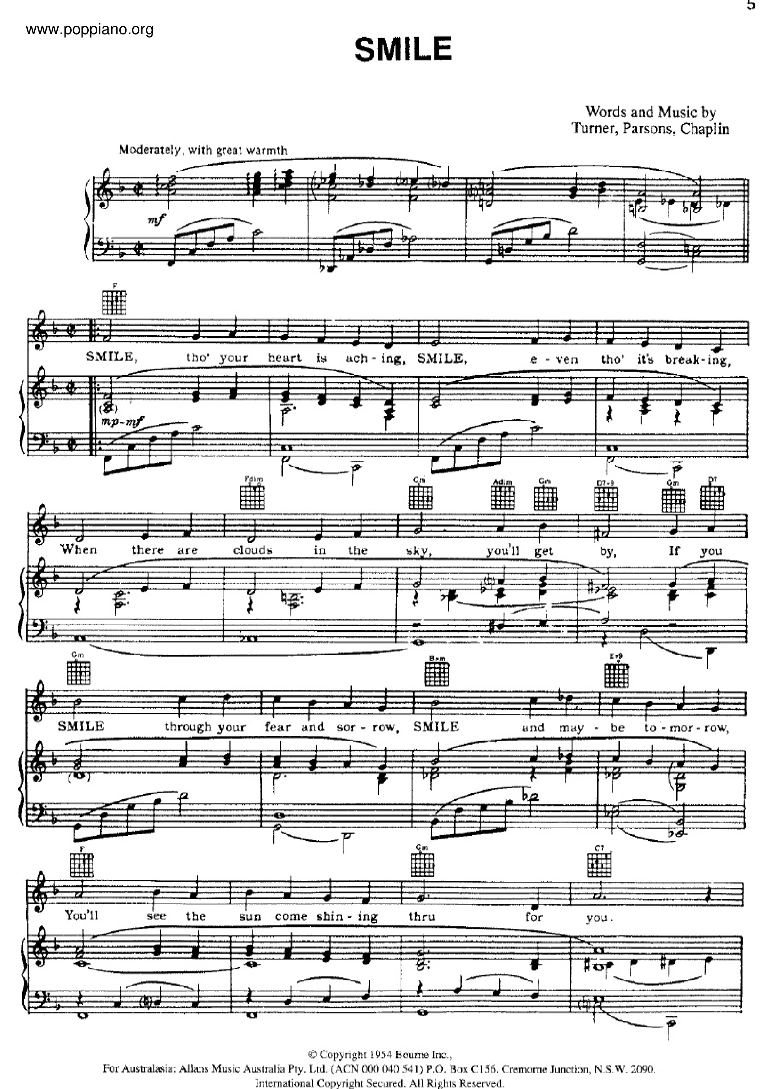 Charlie Chaplin Smile Sheet Music Pdf Free Score Download Charlie Chaplin Smile Sheet Music Pdf Free Score Download