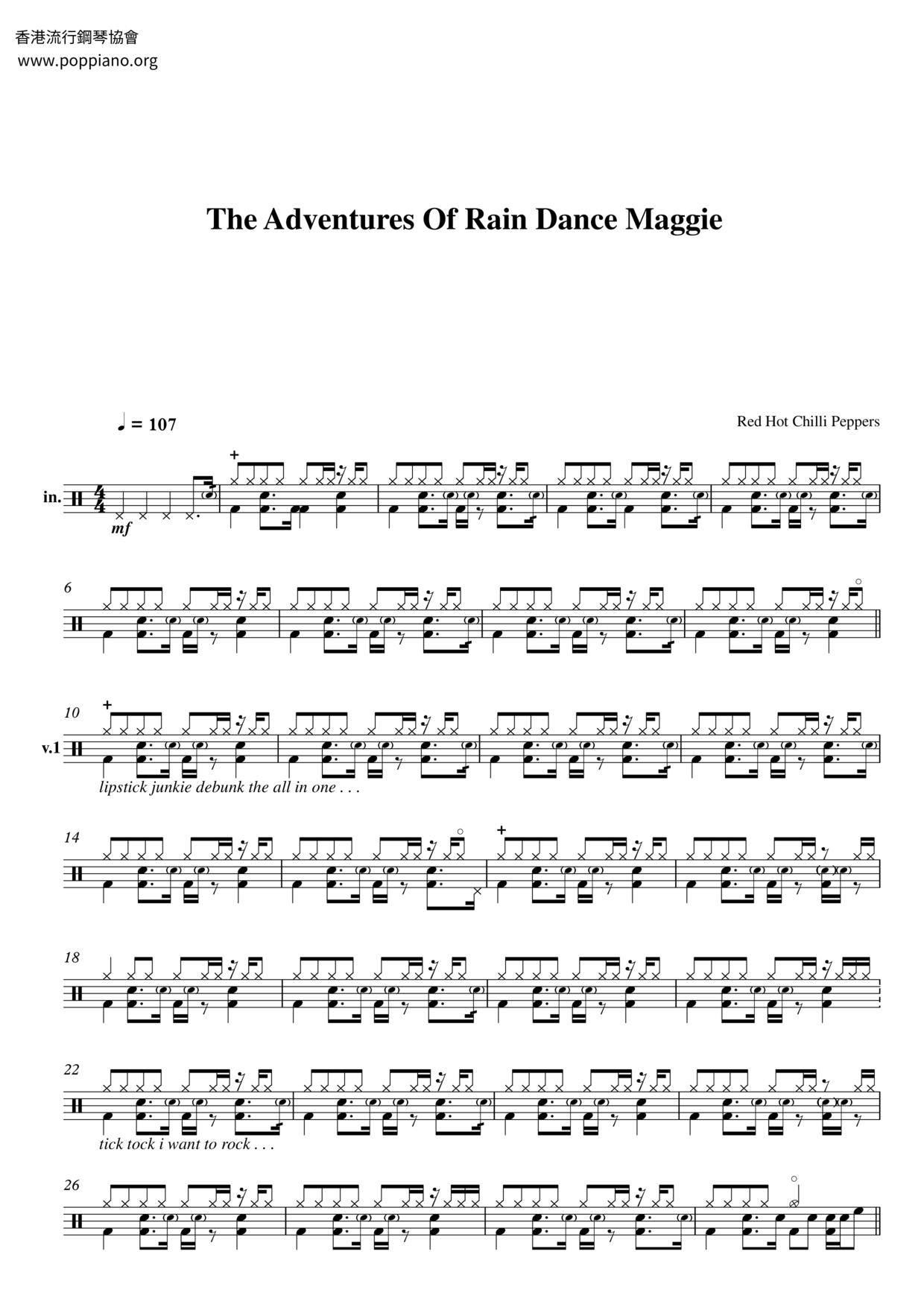 The Adventures Of Rain Dance Maggie琴谱