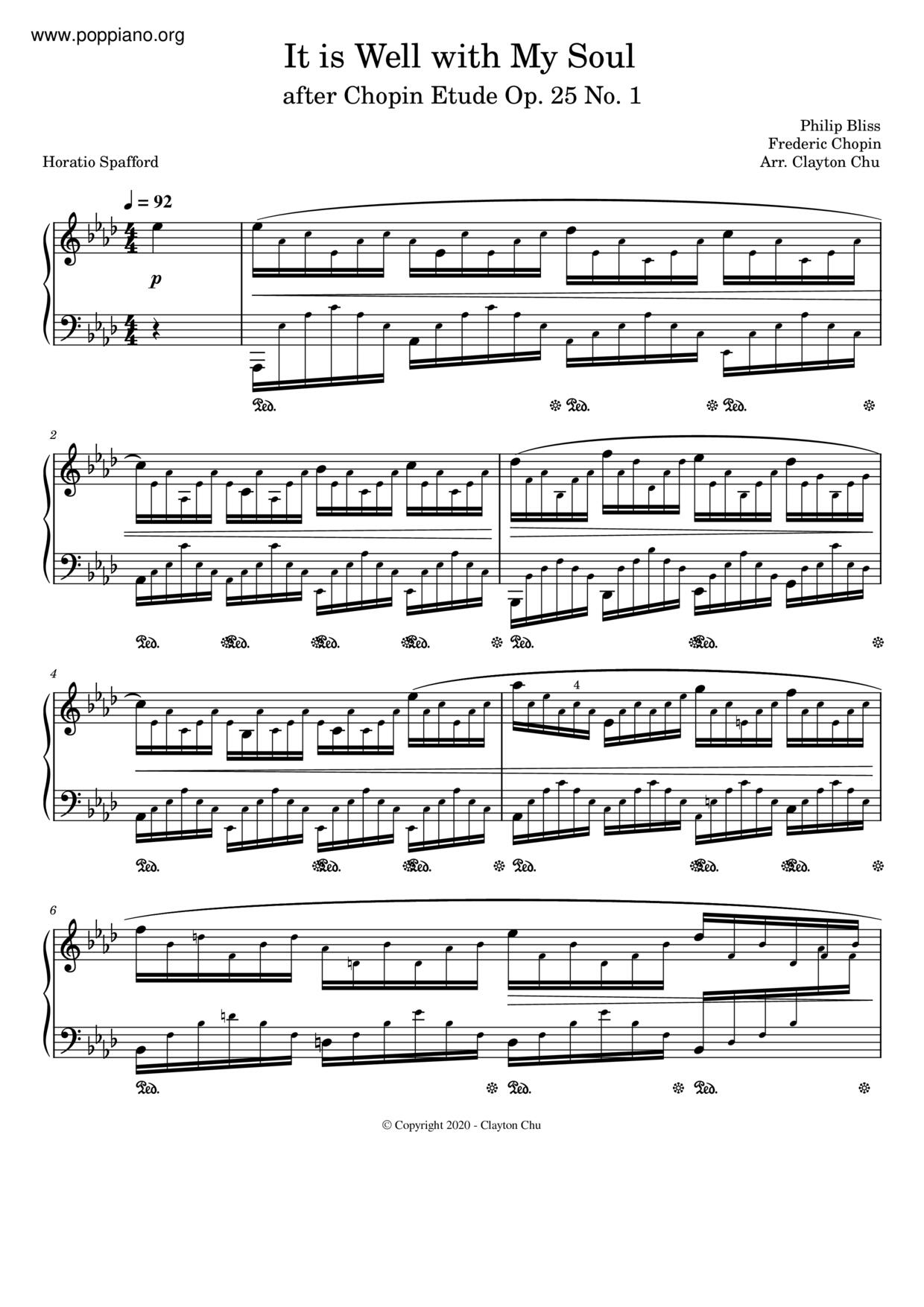 Spiritual it is well with my soul sheet music pdf free score download 