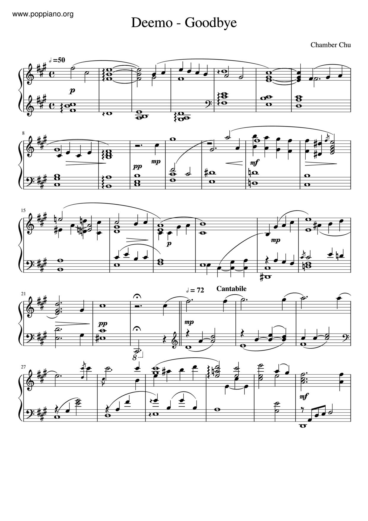 Deemo - Goodbye Score