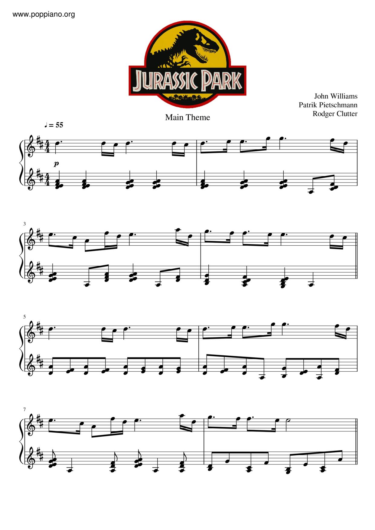 Jurassic Park Theme琴谱