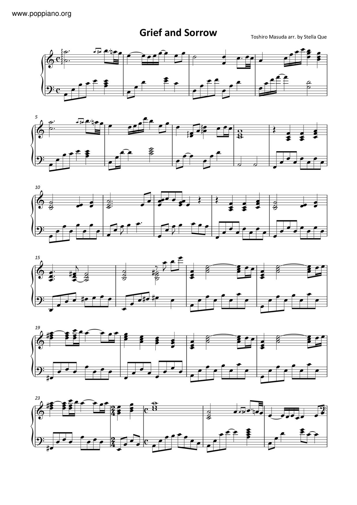 Grief And Sorrow / Ai To Shuu Score