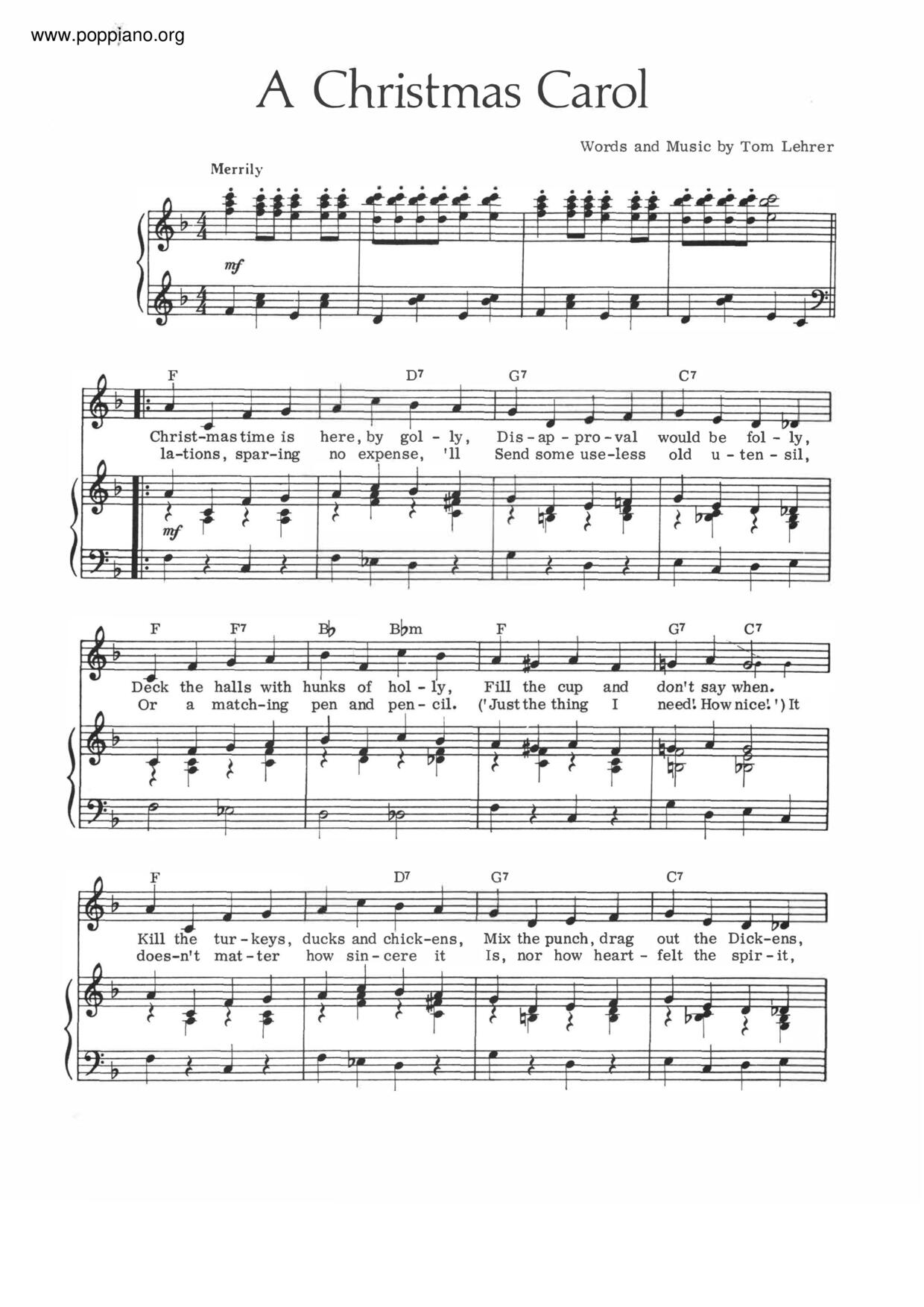 A Christmas Carol琴谱