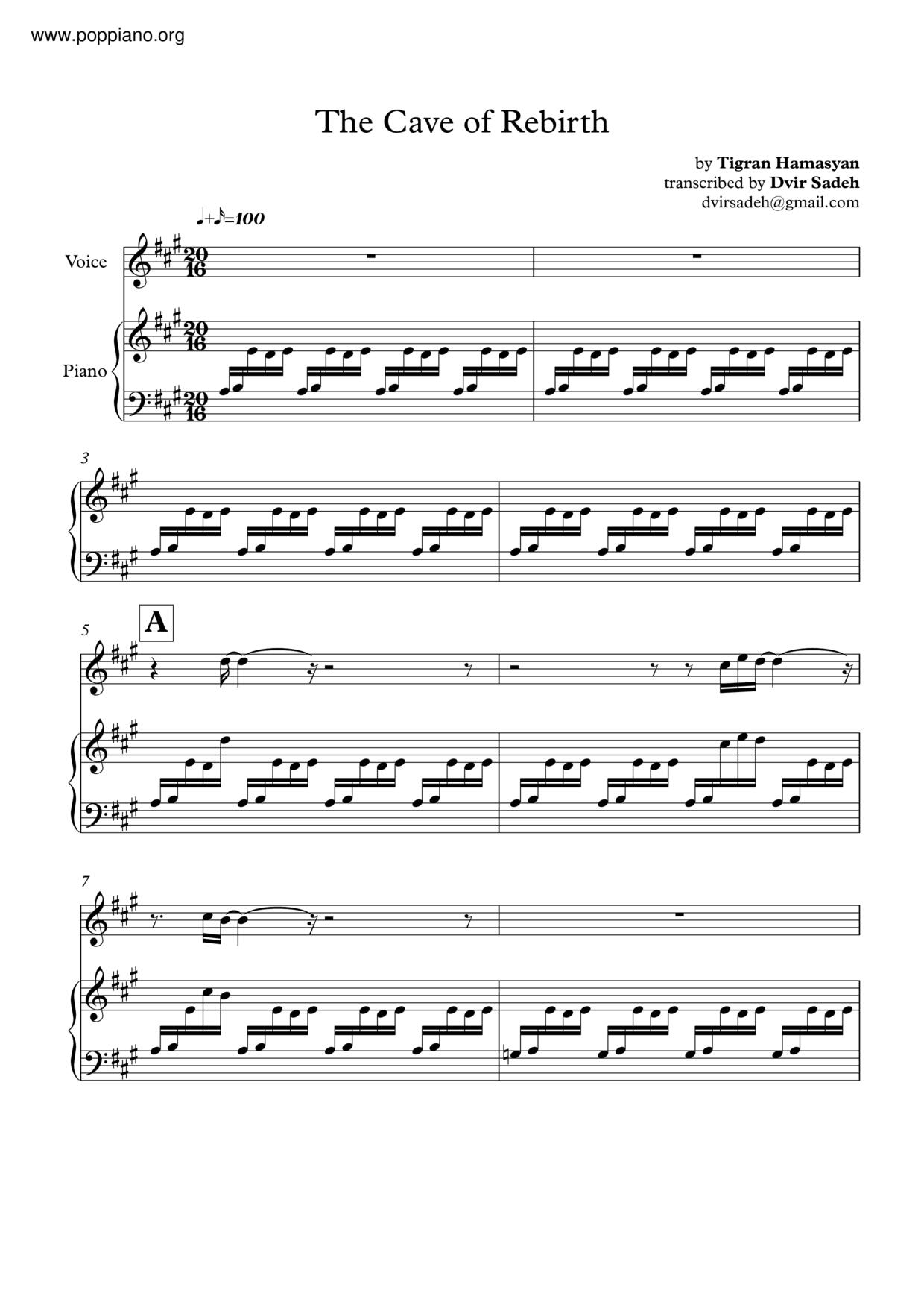 The Cave Of Rebirth Score
