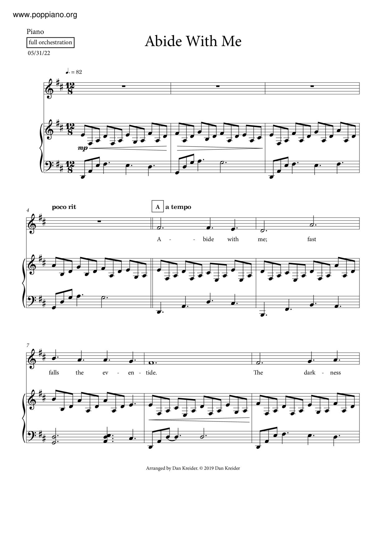 Abide With Me Score
