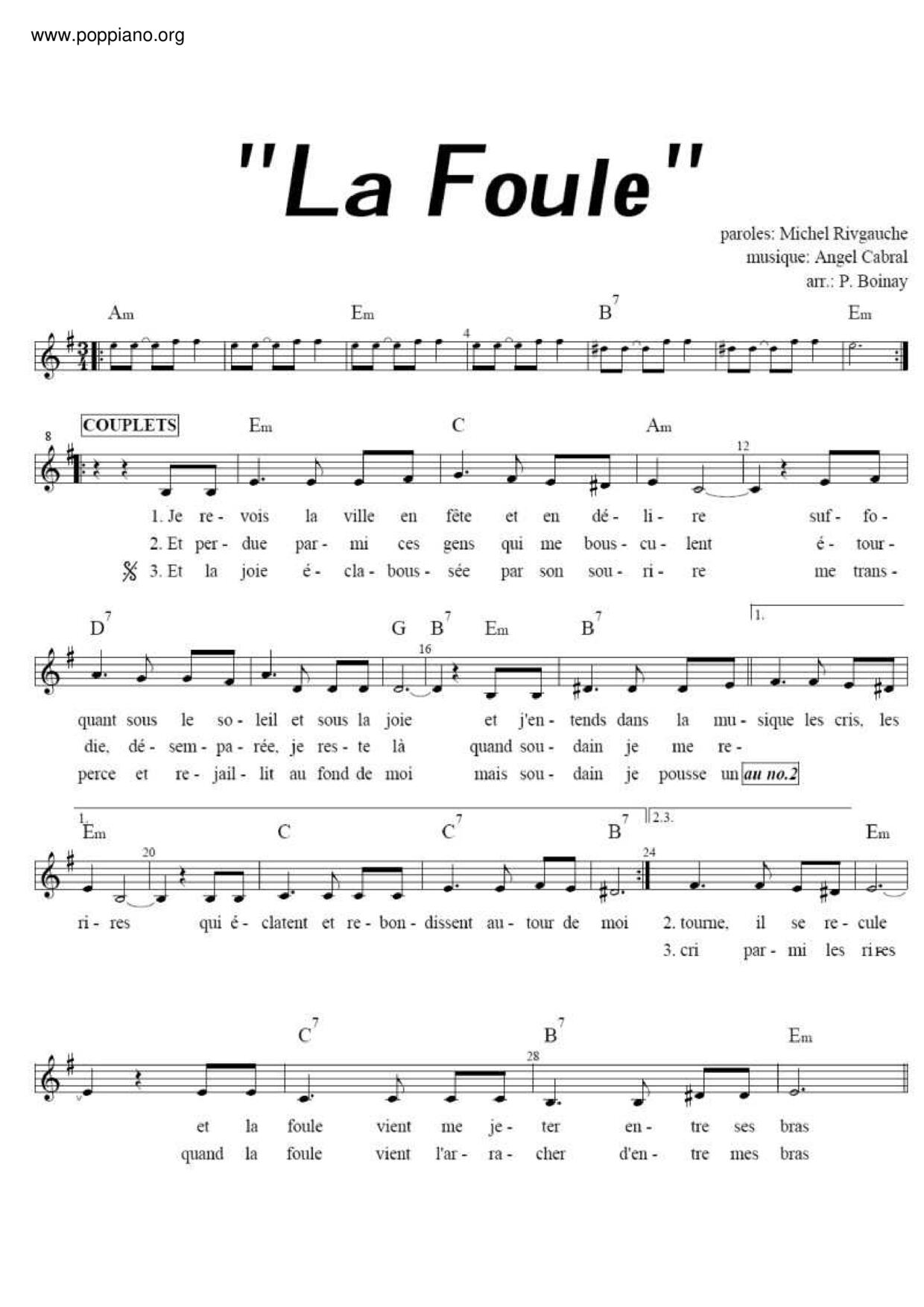 La Foule琴譜