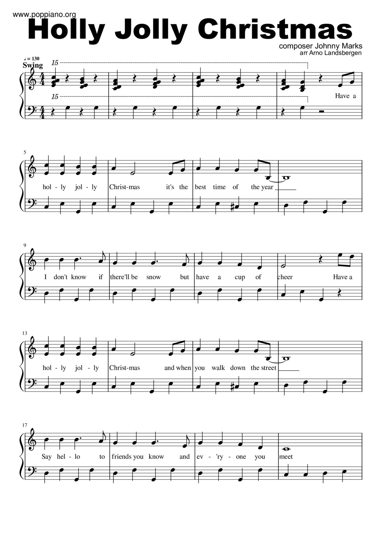 A Holly Jolly Christmas琴谱
