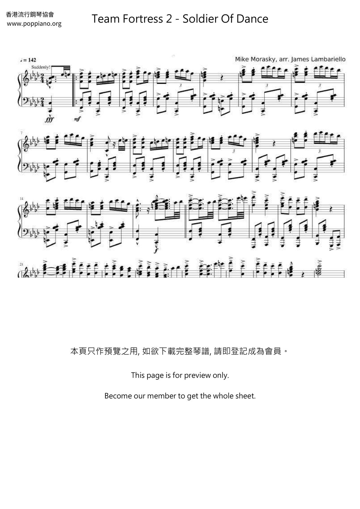 Soldier Of Dance Score