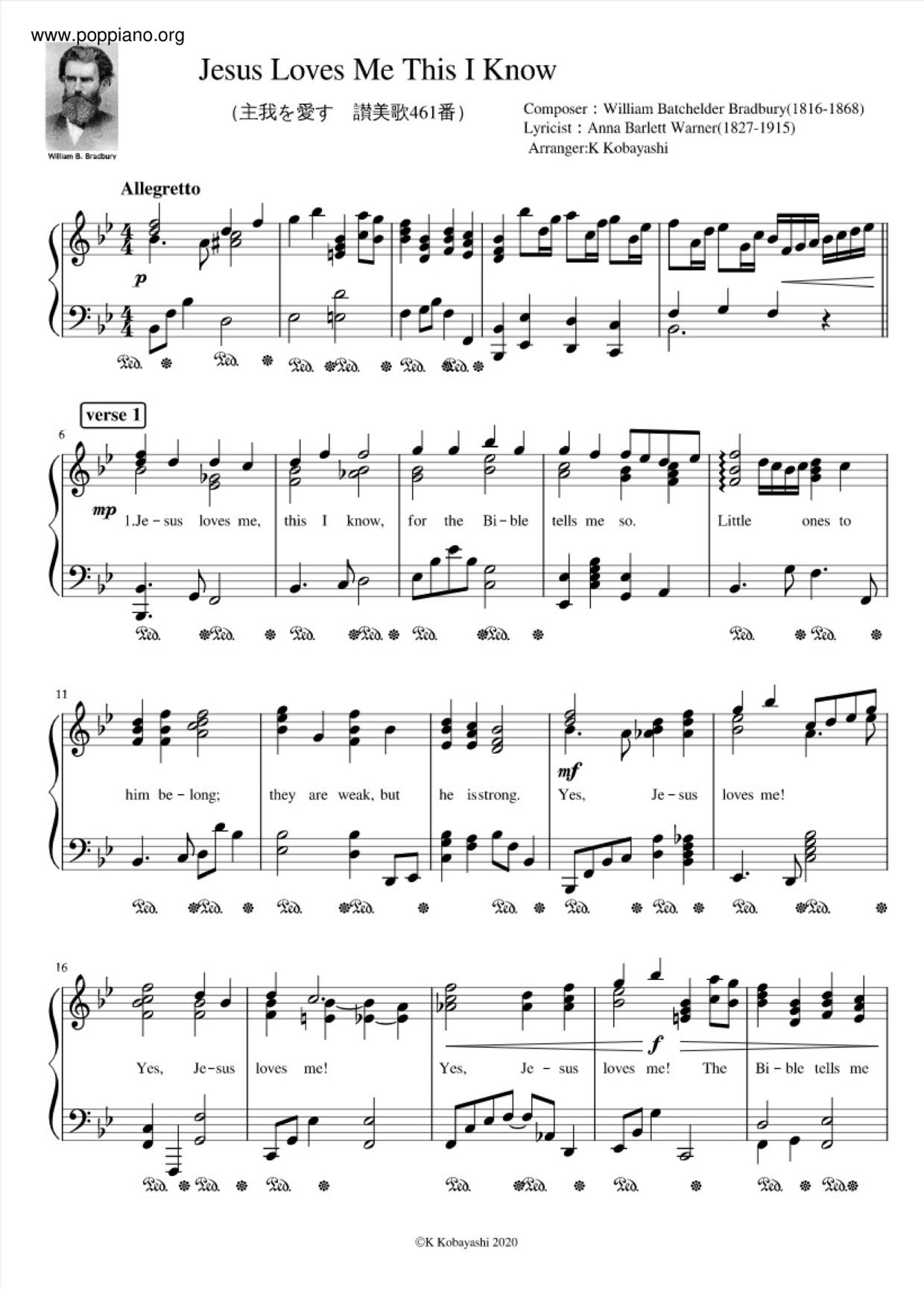 Jesus Loves Me Score