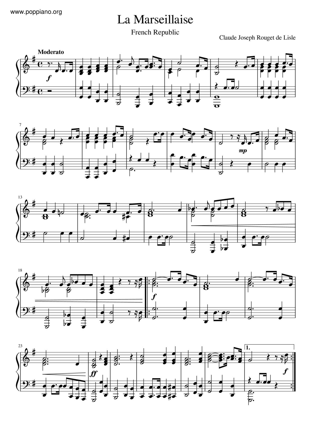 La Marseillaise Score