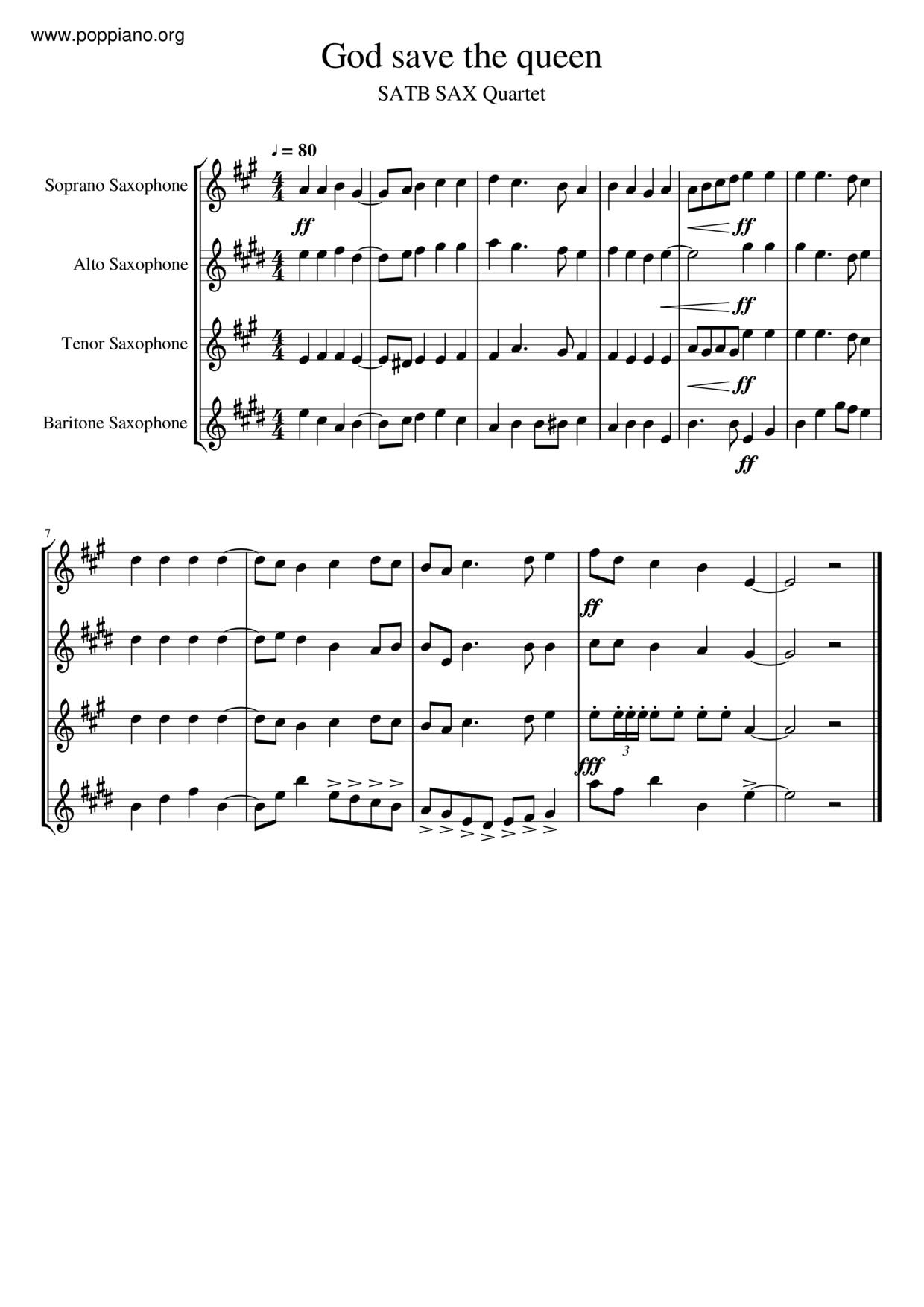 God Save The Queen The Goddess Of Heaven Score
