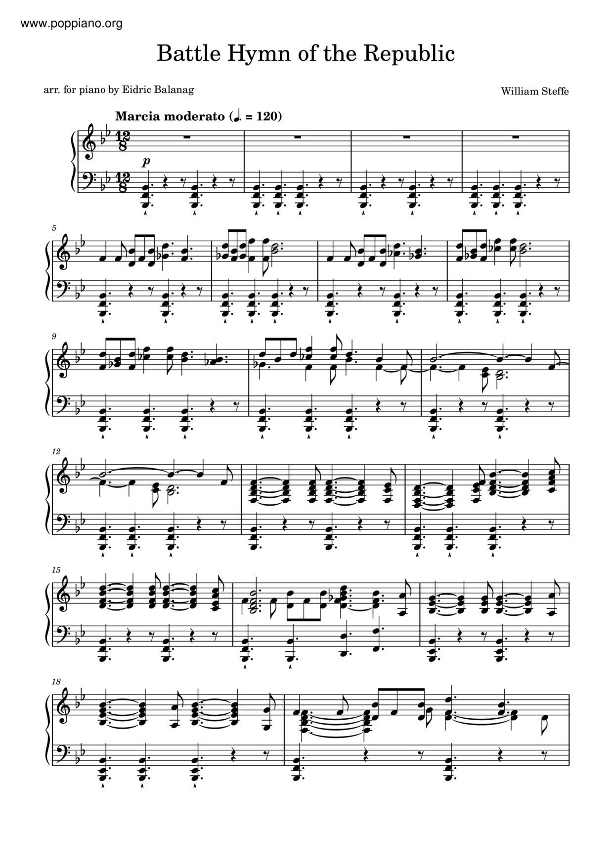 Battle Hymn Of The Republicピアノ譜
