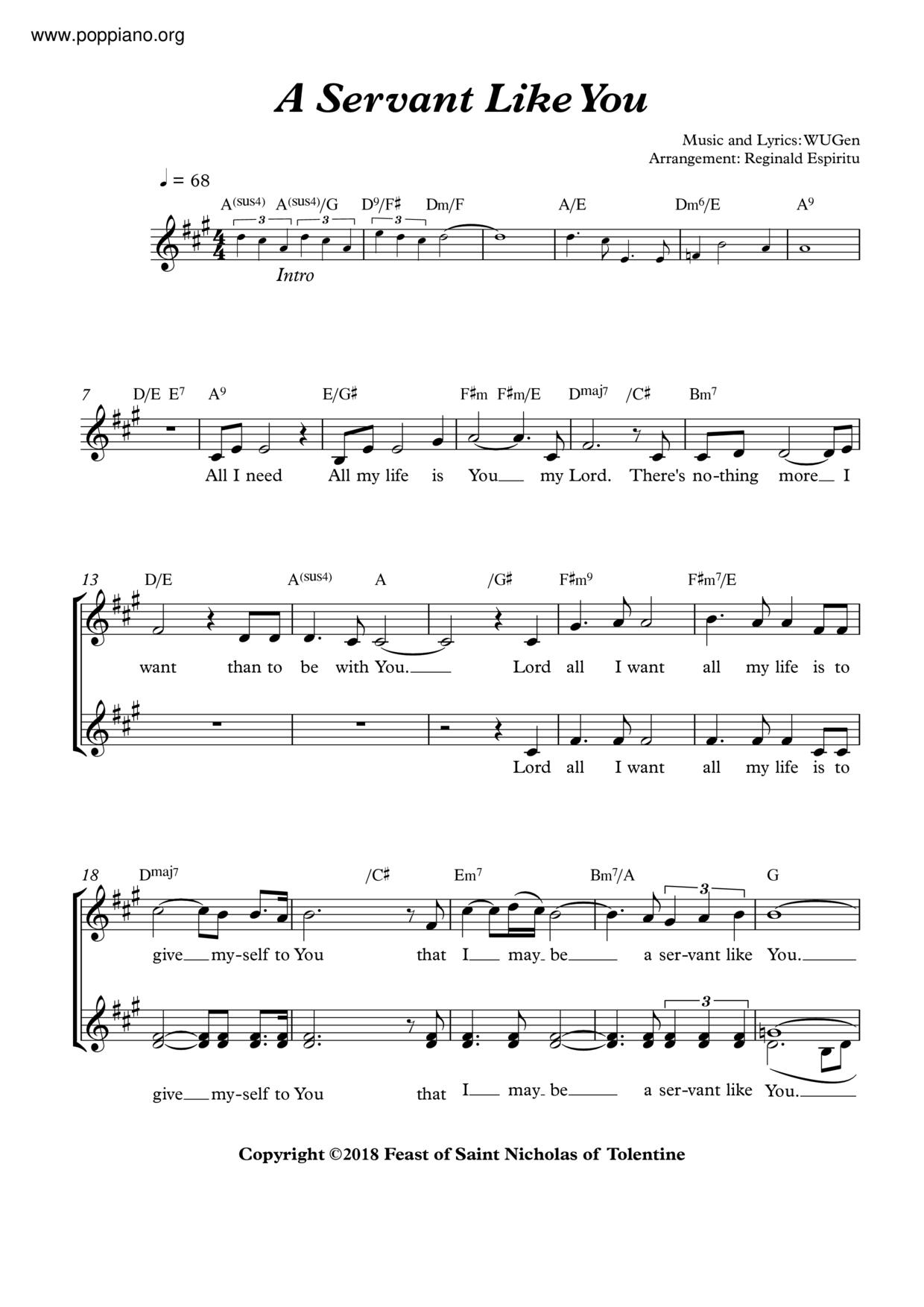BoygeniusA Servant Like You Sheet Music pdf, Free Score Download ★