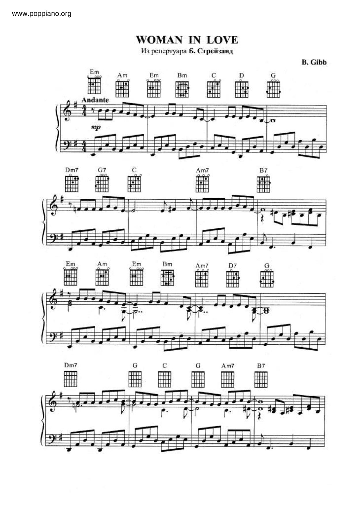 Woman In Love Score