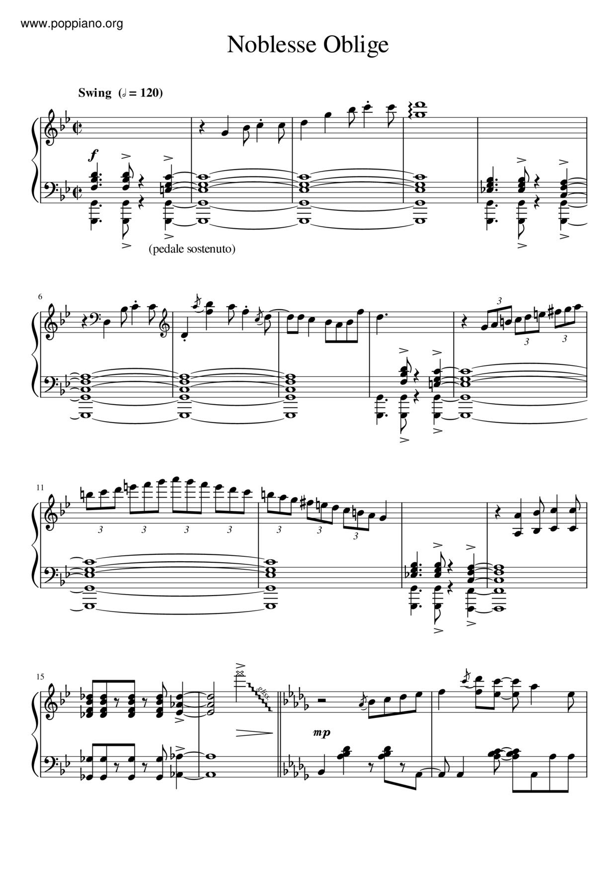 Deemo - Noblesse Obligeピアノ譜
