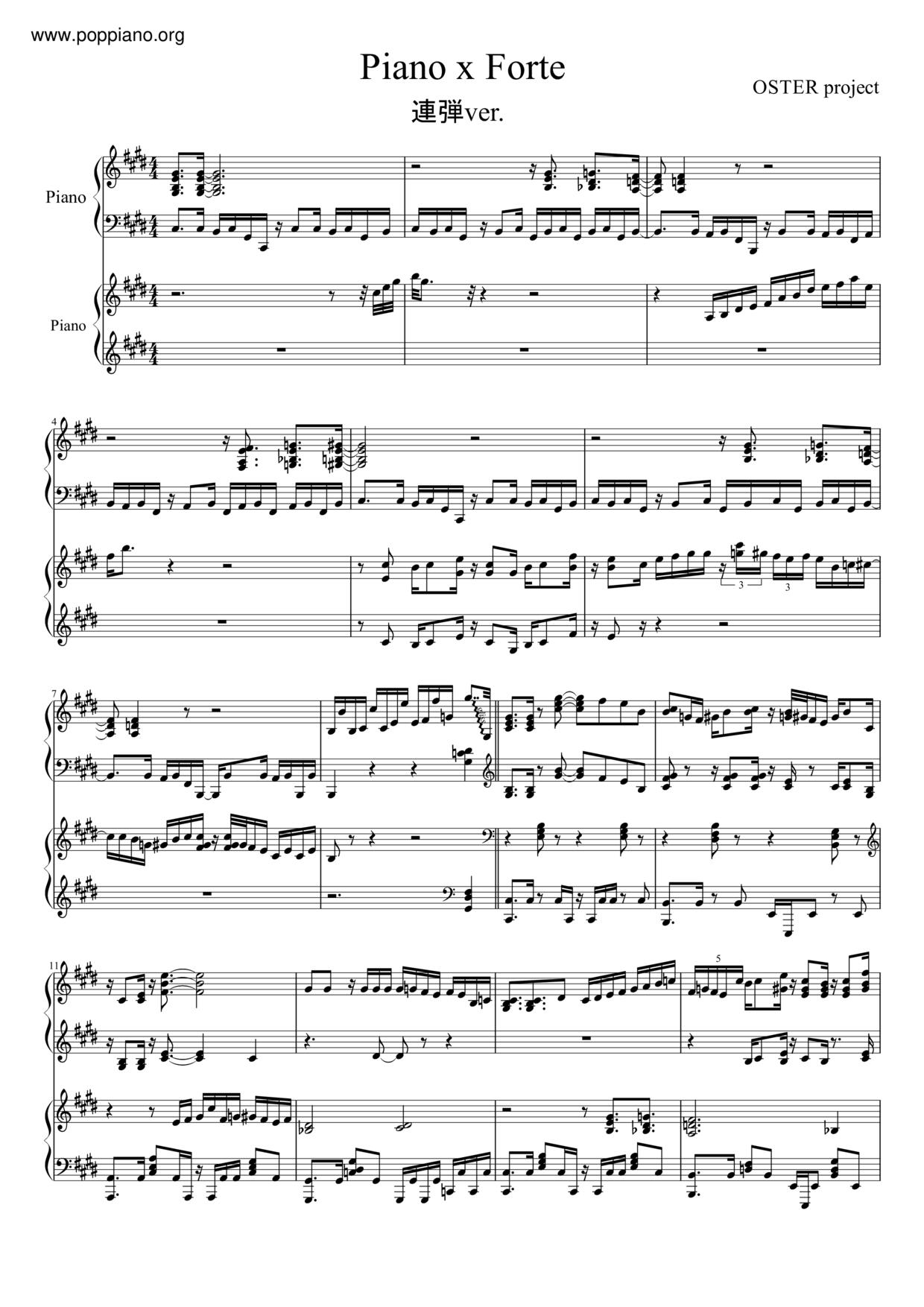 Piano X Forte Score