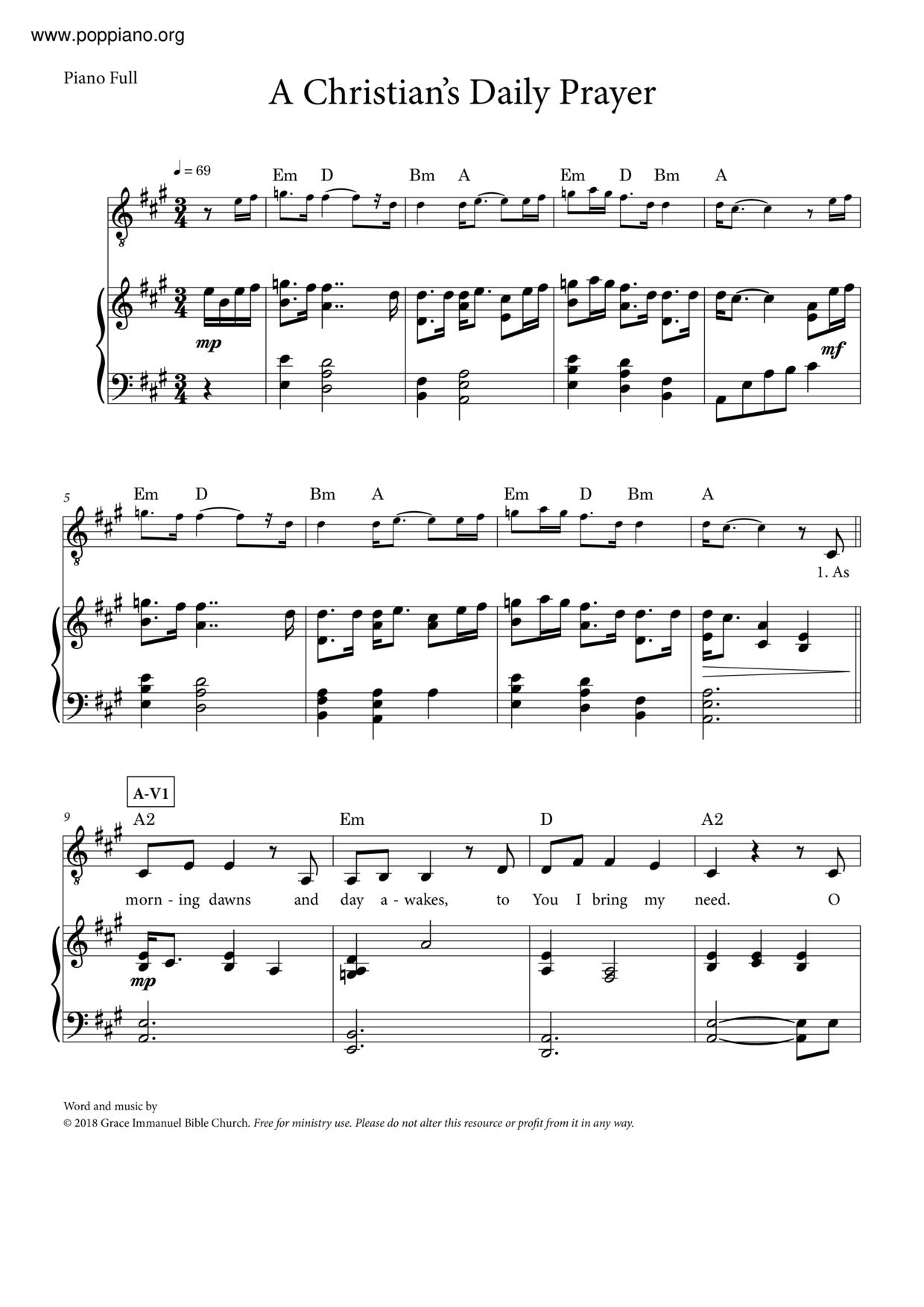 A Christian's Daily Prayer Score