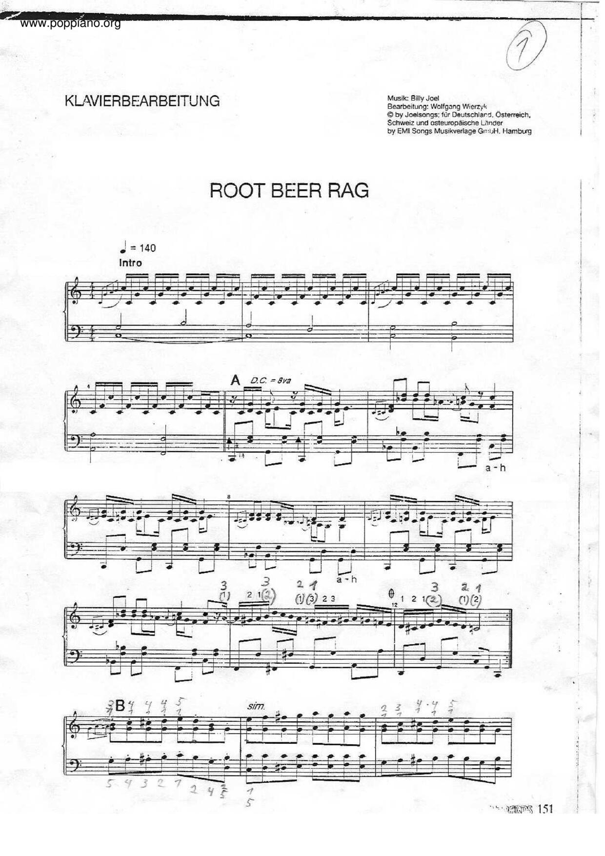 Root Beer Rag Score