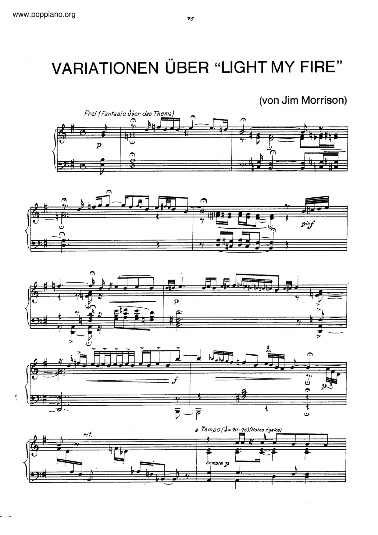 Friedrich Gulda - Variations Sur Les Doorsピアノ譜