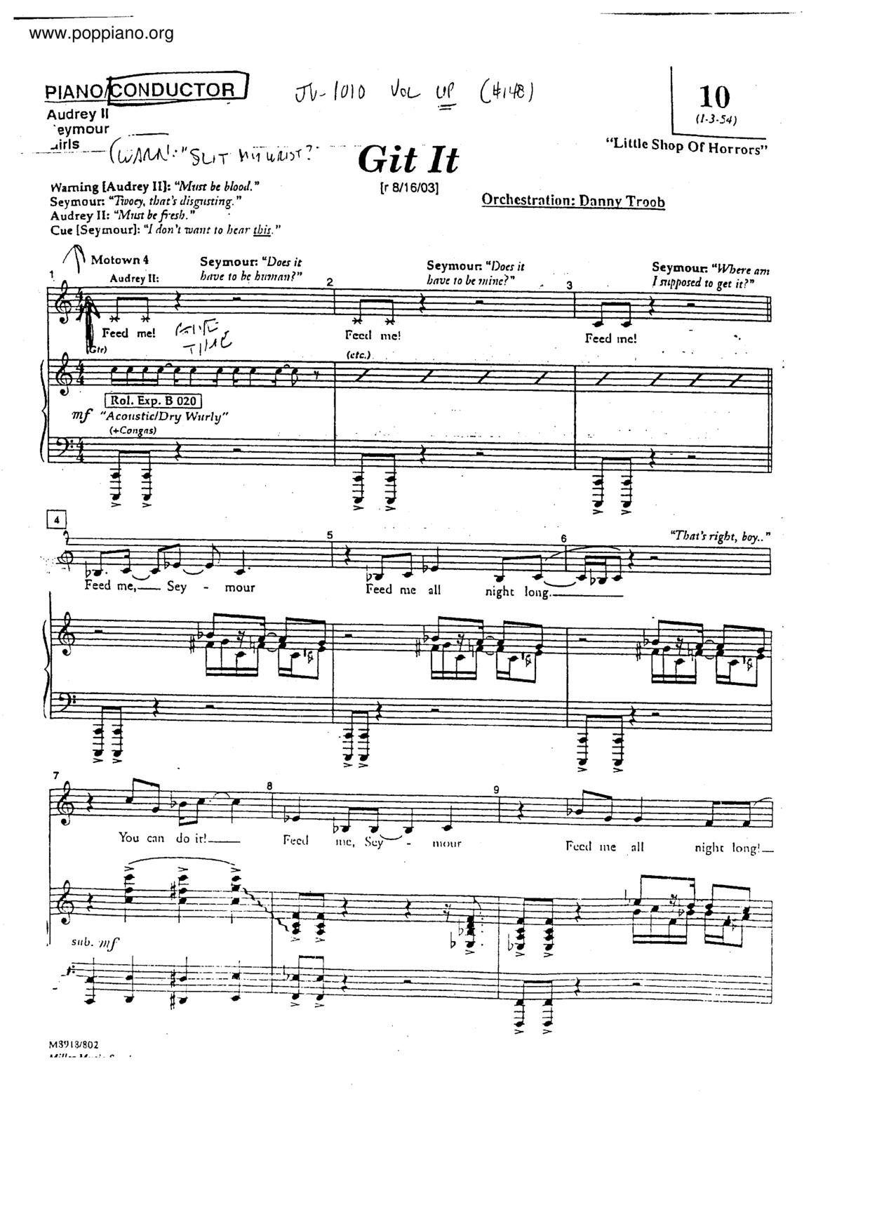 Feed Me (Git It) Score