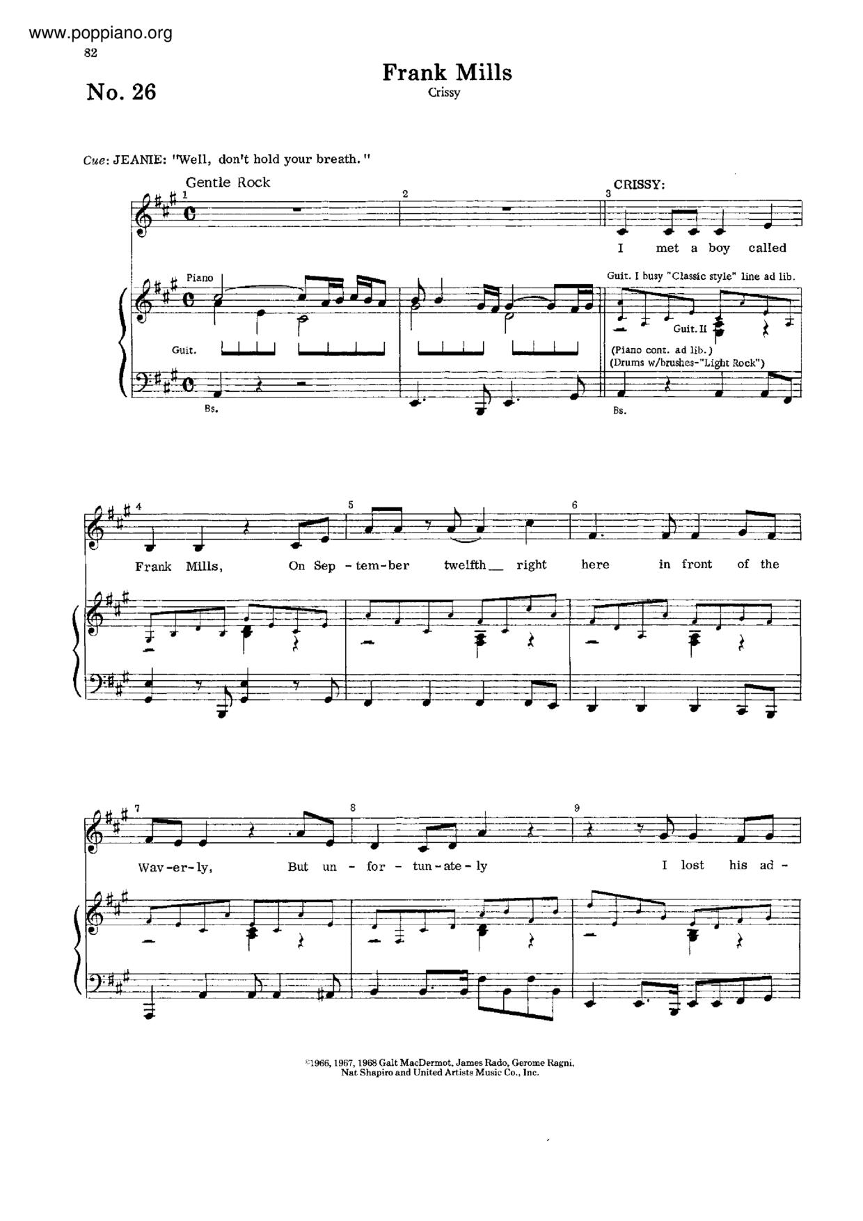 Frank Mills Score