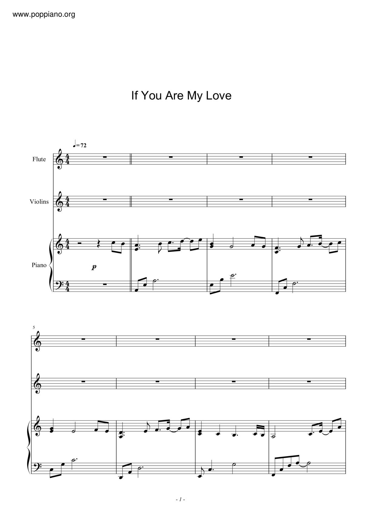 If You Are My Love Score