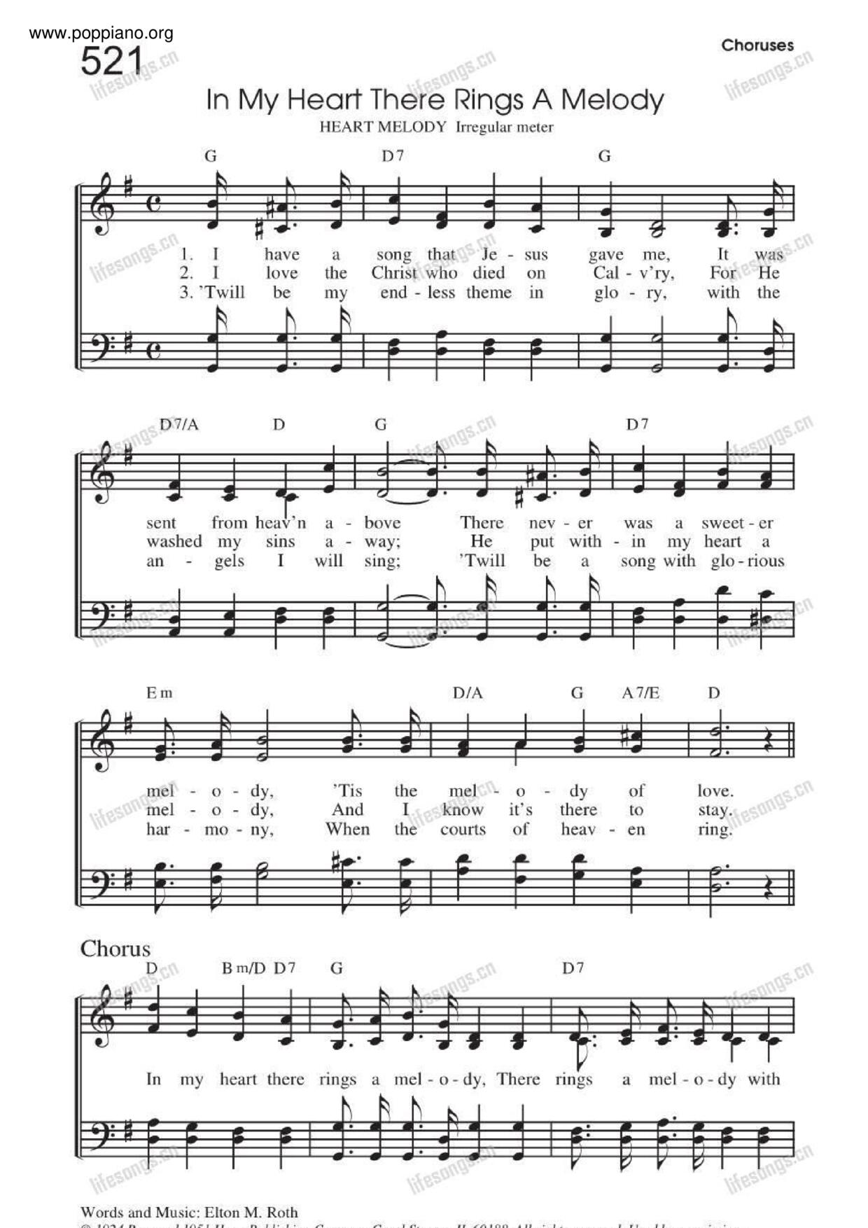 In My Heart There Rings A Melody Score