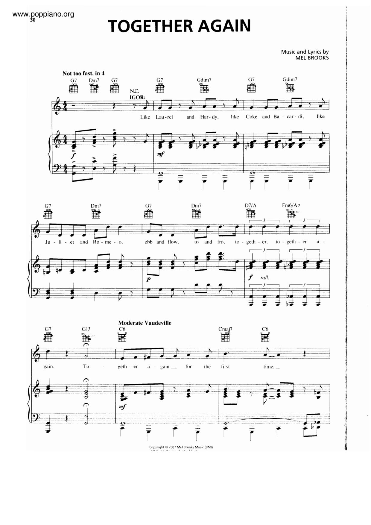 Together Again Score