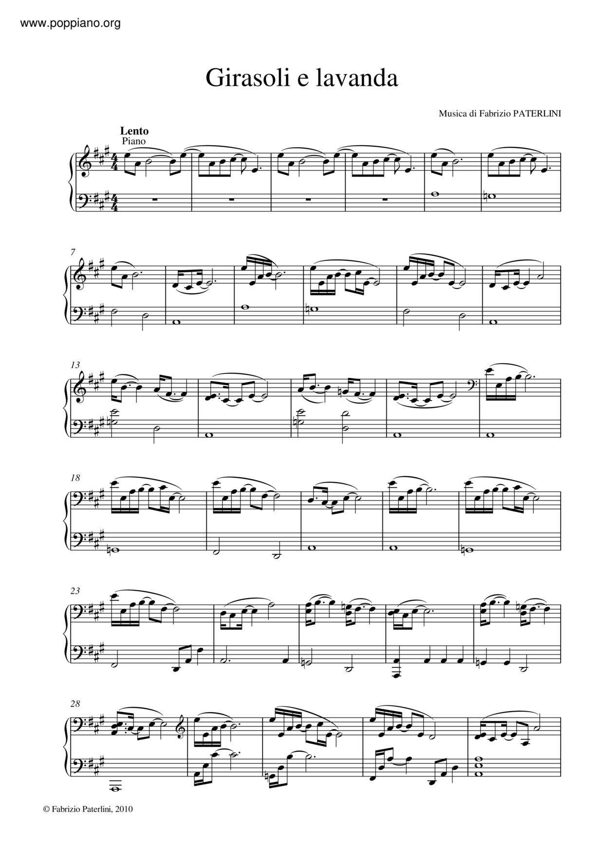 Girasoli E Lavandaピアノ譜
