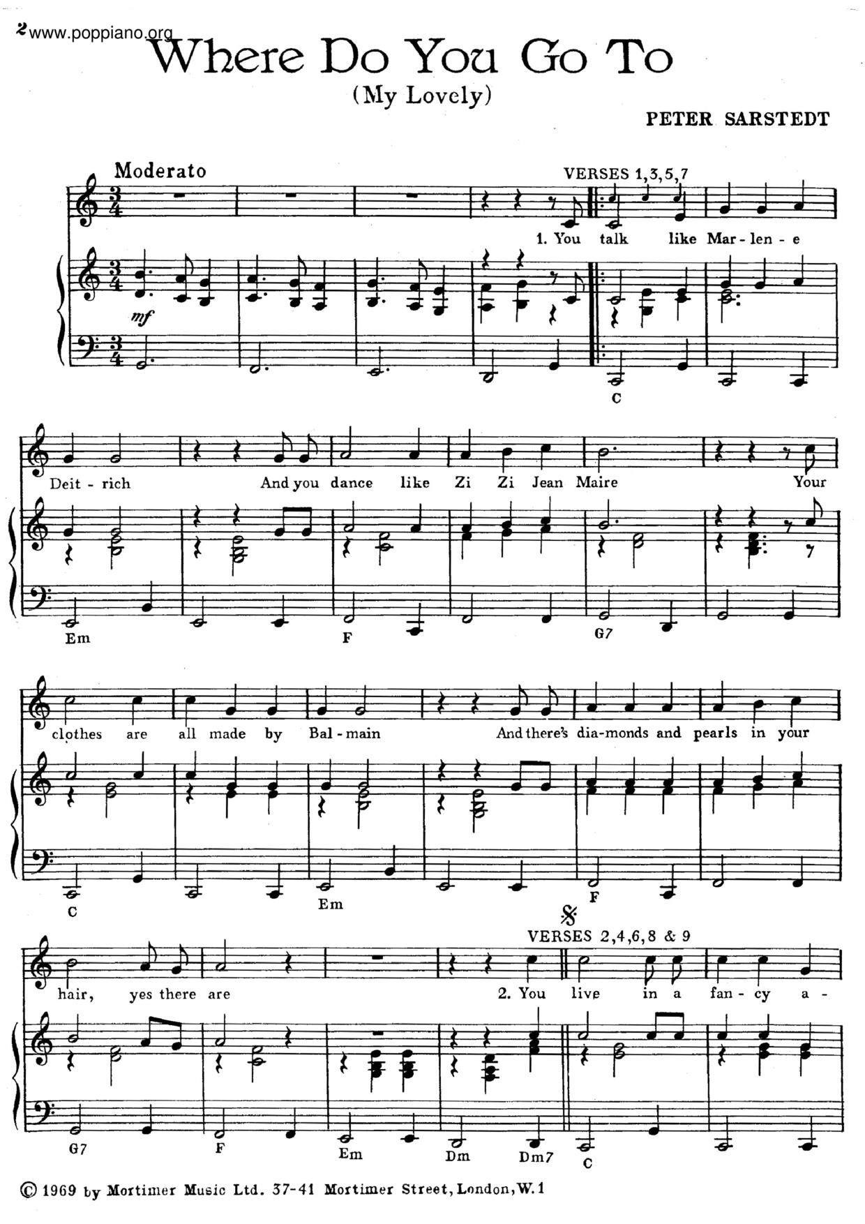 Peter Sarstedt Where Do You Go To Sheet Music Pdf Free Score Download peter-sarstedt-where-do-you-go-to-sheet-music-pdf-free-score-download