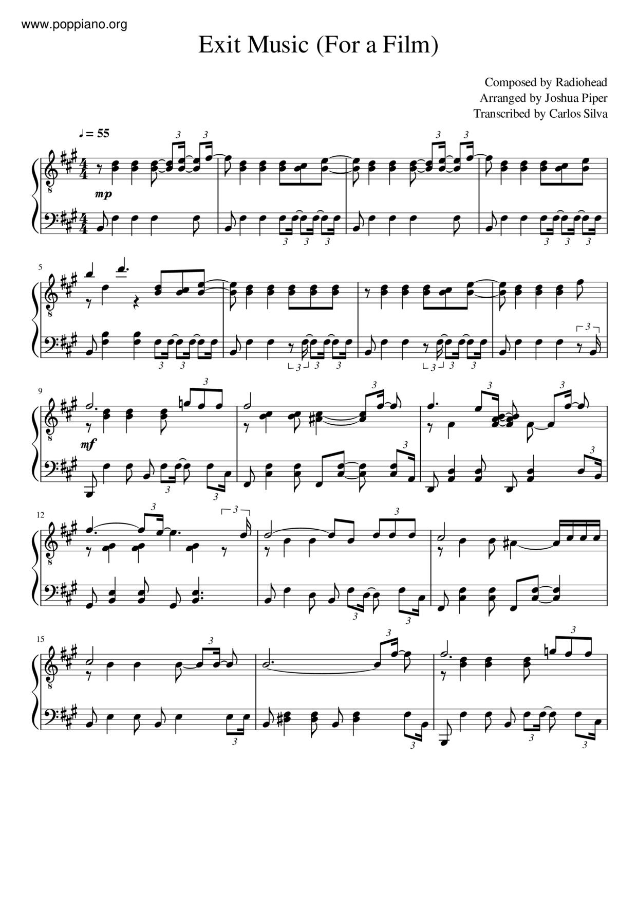 Exit Music (For A Film) Score