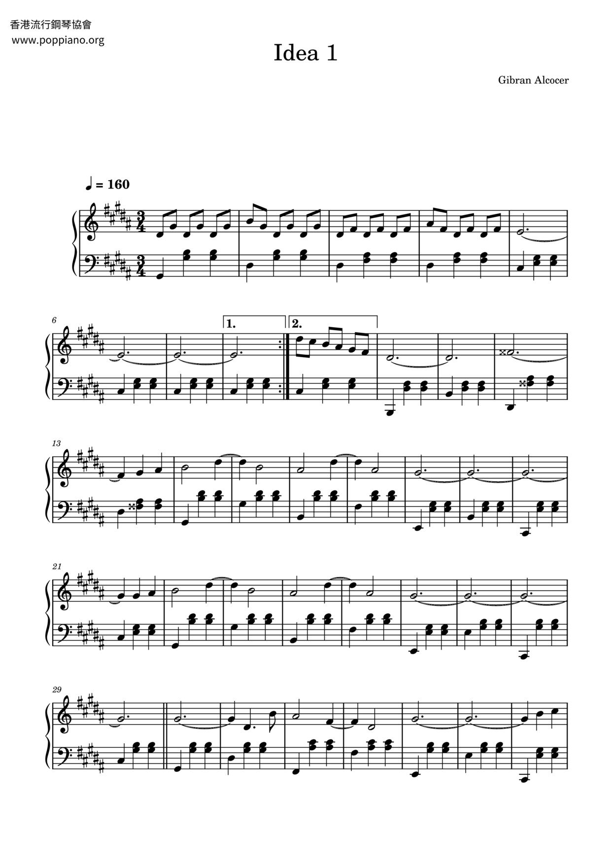 Idea 1ピアノ譜