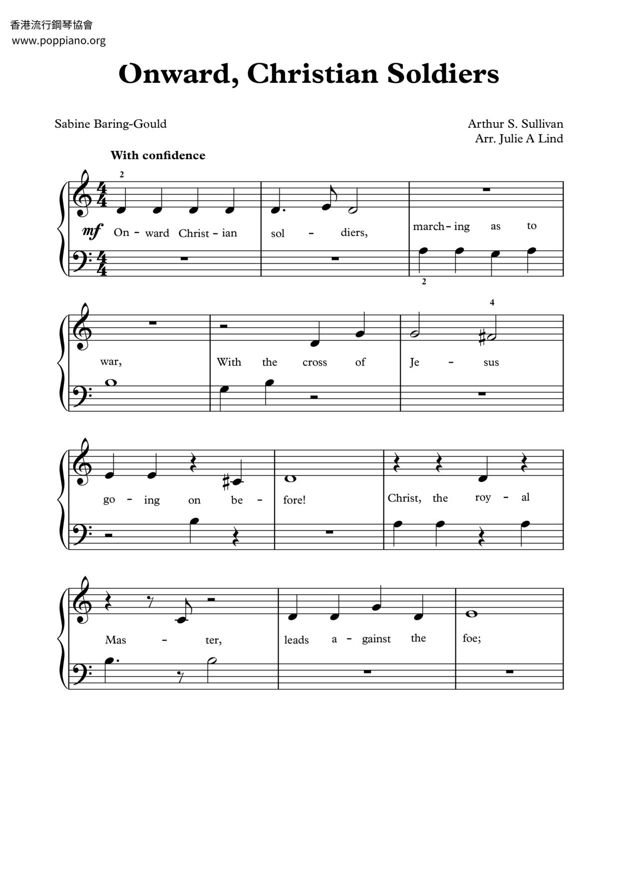 Onward, Christian Soldiers Score