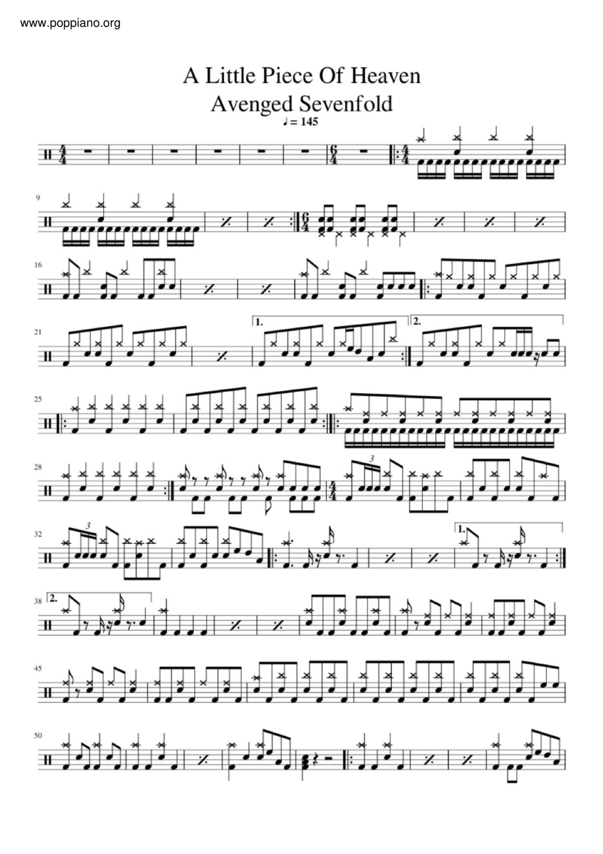 A Little Piece Of Heaven Sheet Music | Avenged Sevenfold | Guitar Tab