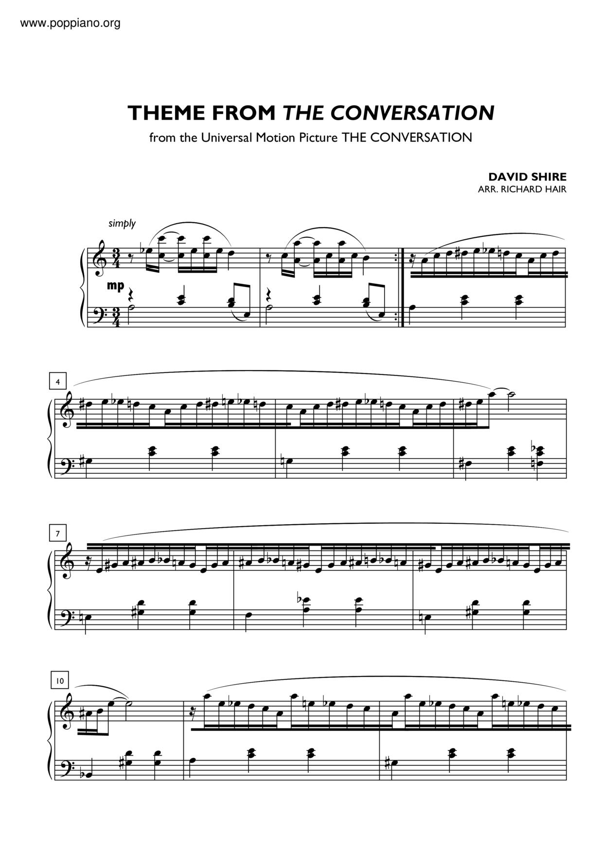 Theme From The Conversation Score