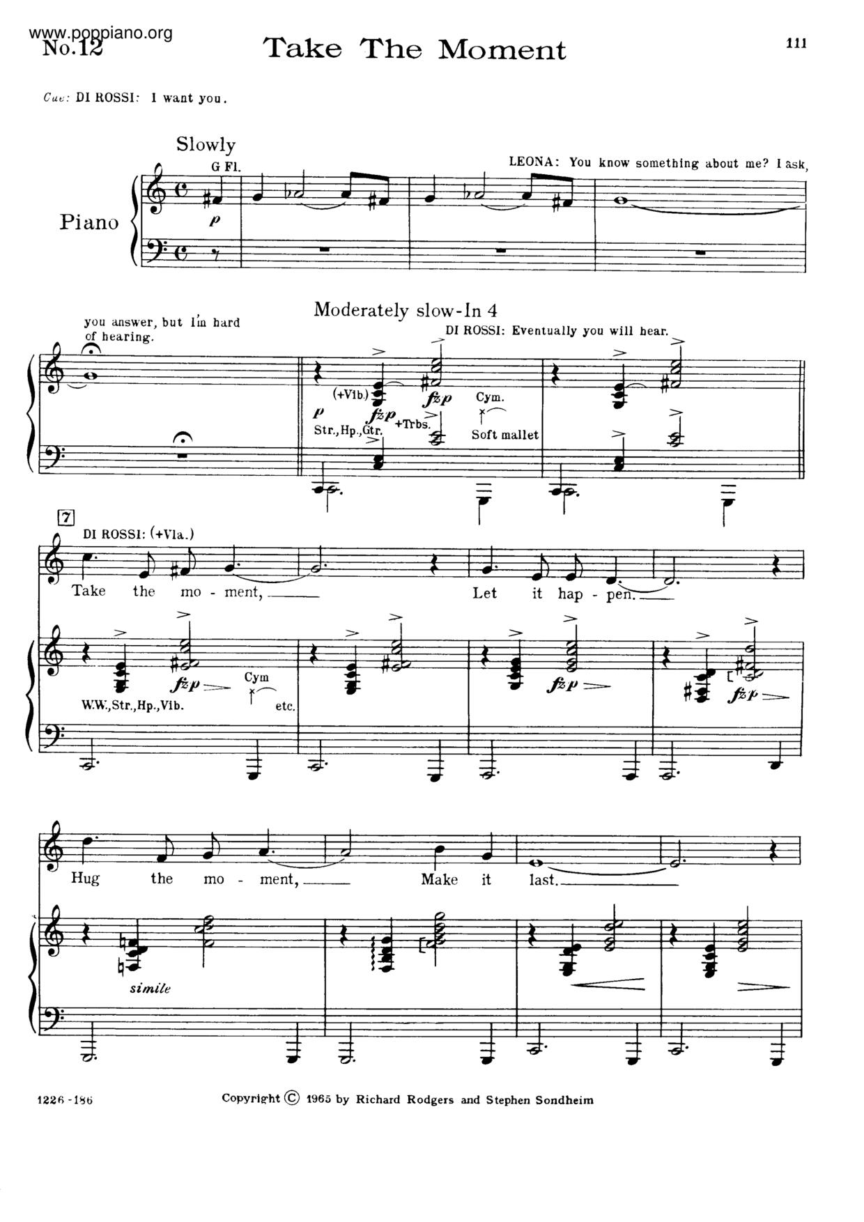 ☆Do I Hear A Waltz The Musical - Take The Moment ピアノ譜 ☆Do I Hear A Waltz The Musical - Take The Moment ピアノ譜