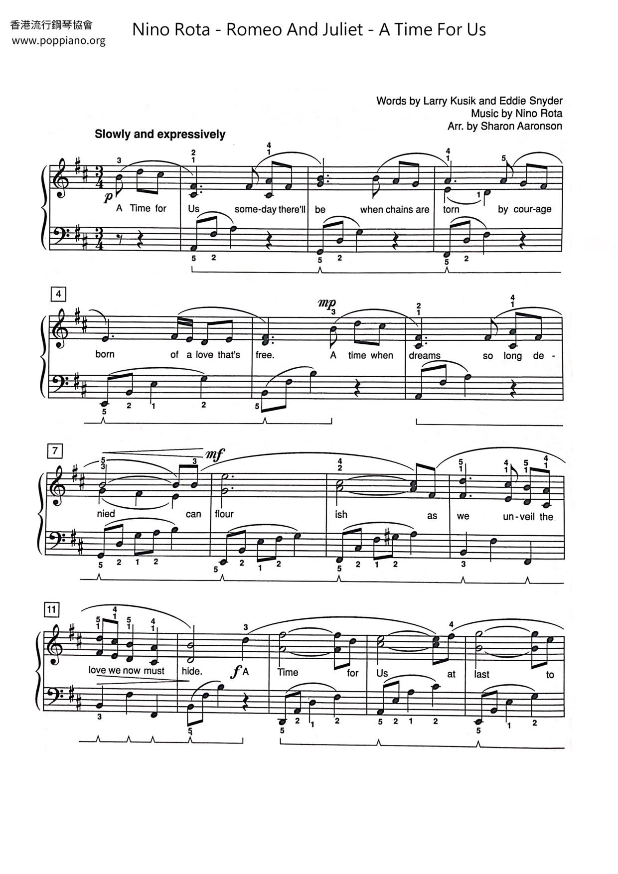 A Time For Us Chords