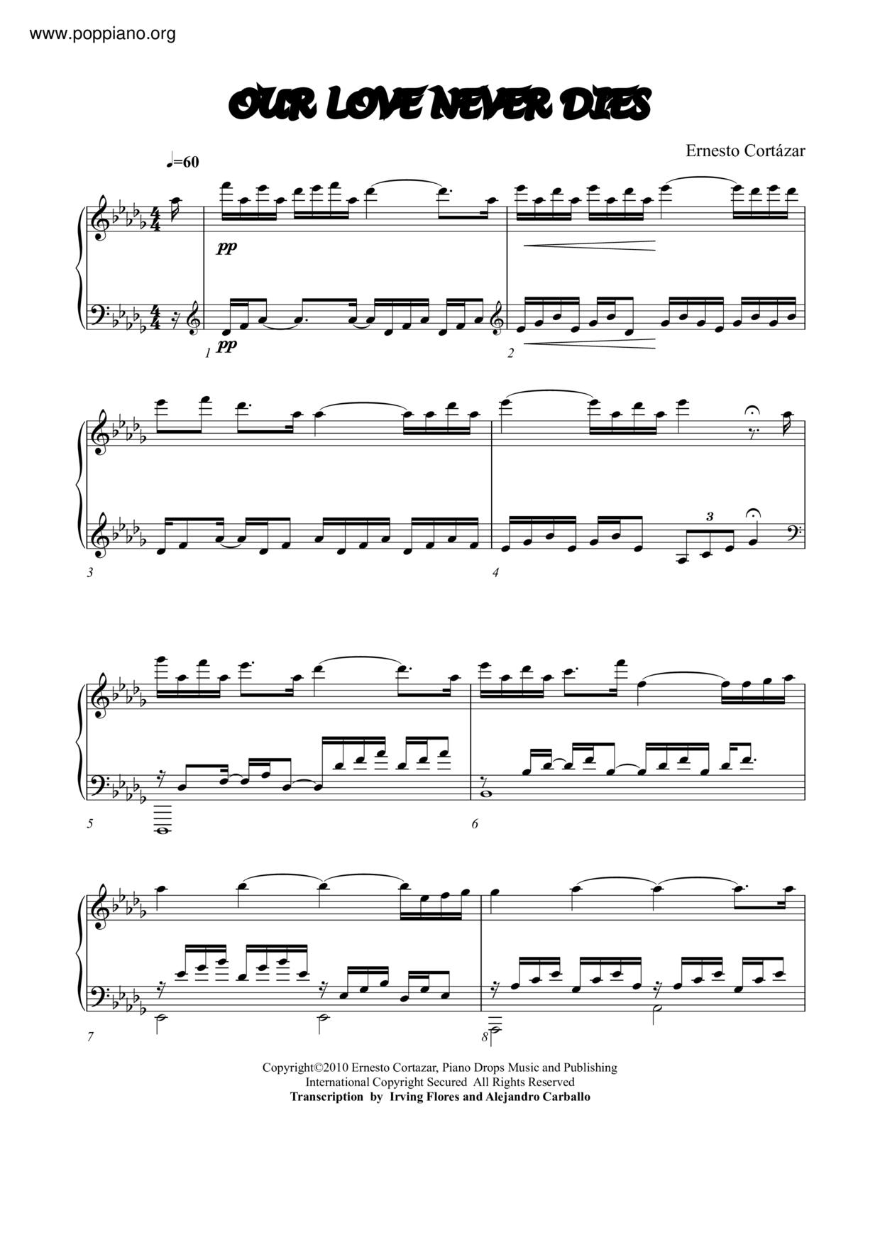 Our Love Never Dies Score