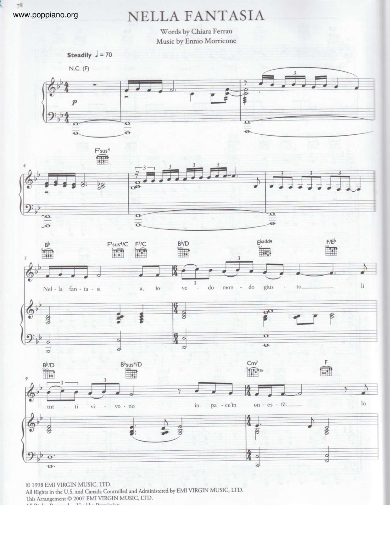 Nella Fantasia Score