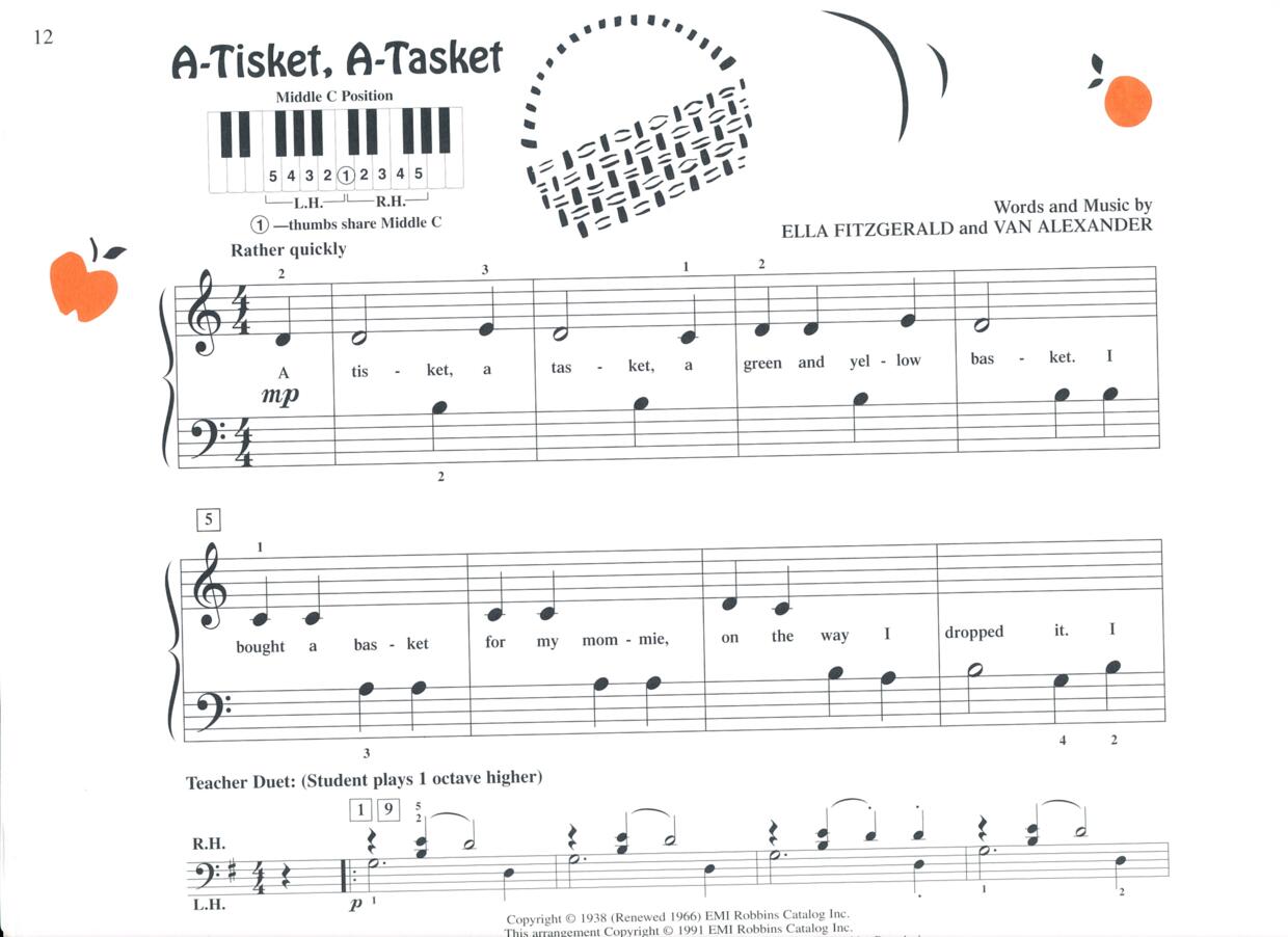 A-Tisket, A-Tasket琴譜