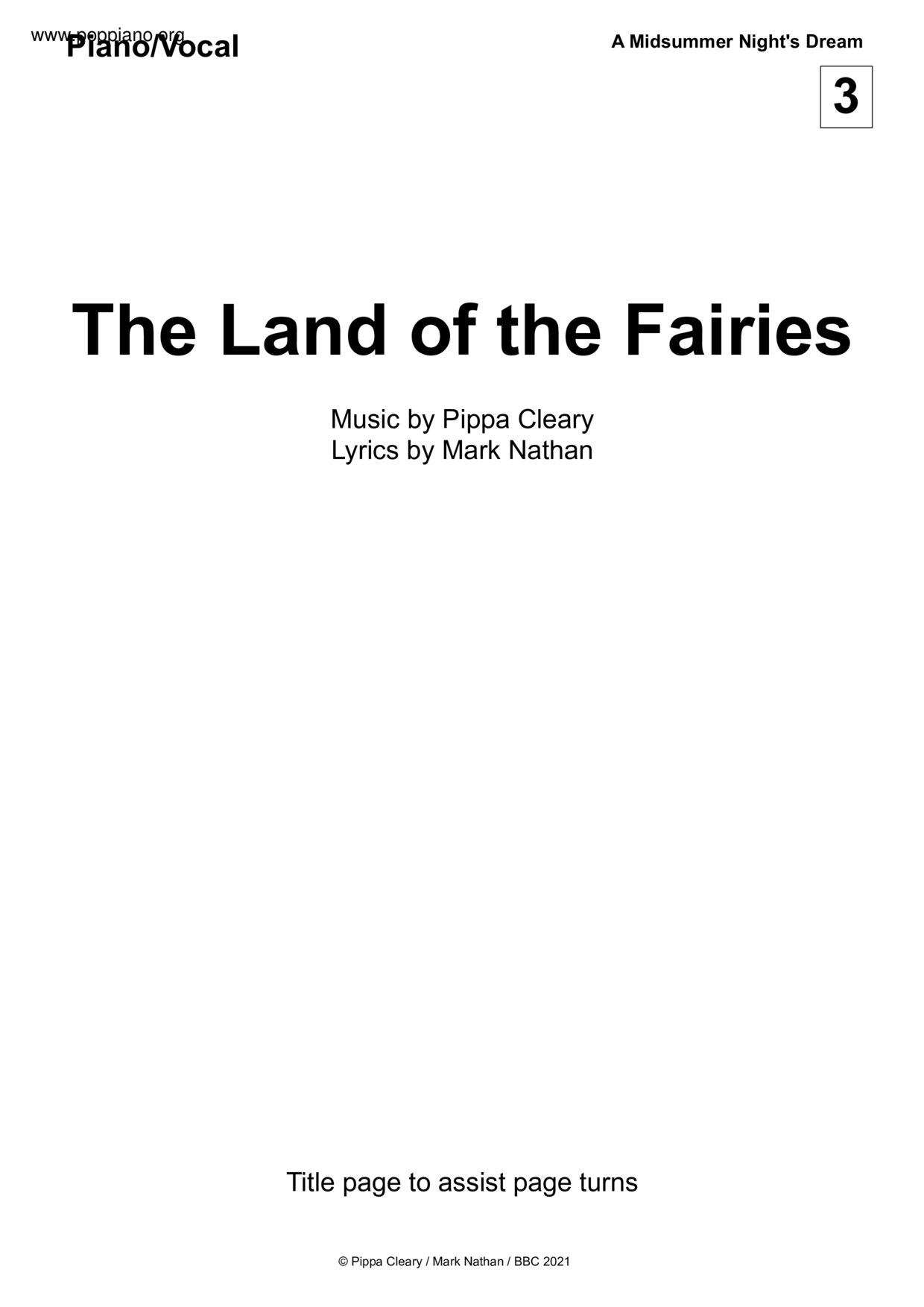 The Land Of The Fairies琴譜