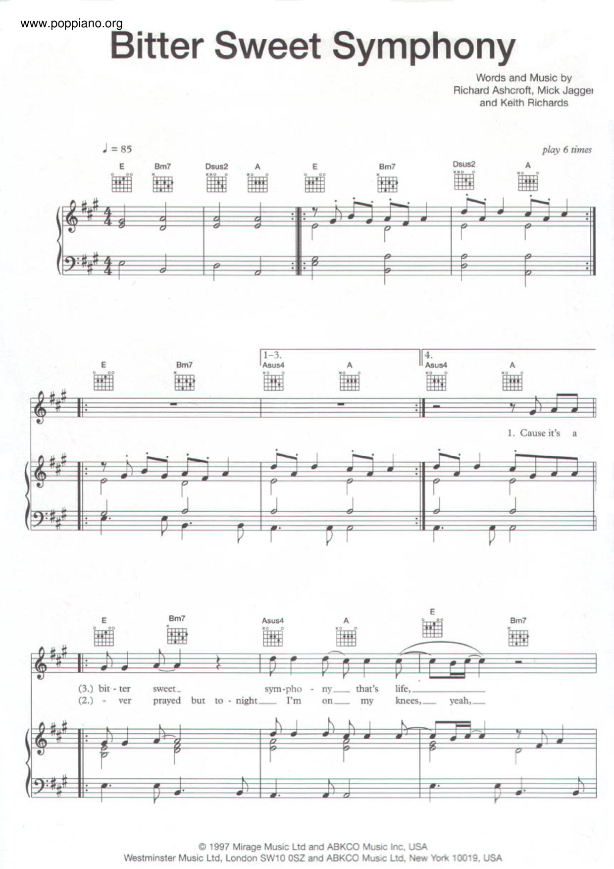 Bittersweet Symphon Score