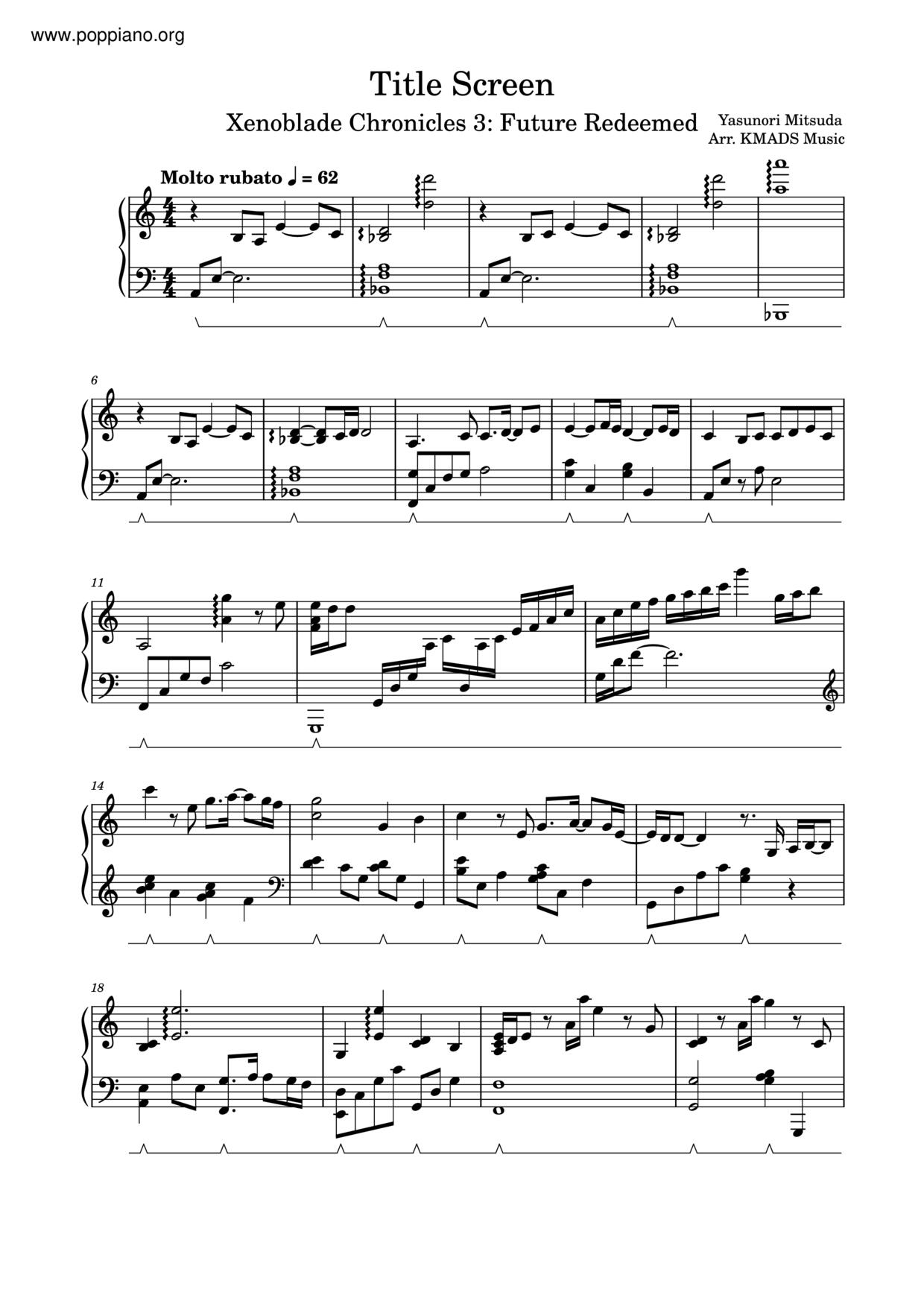 Title Screen (Xenoblade Chronicles 3: Future Redeemed) Score