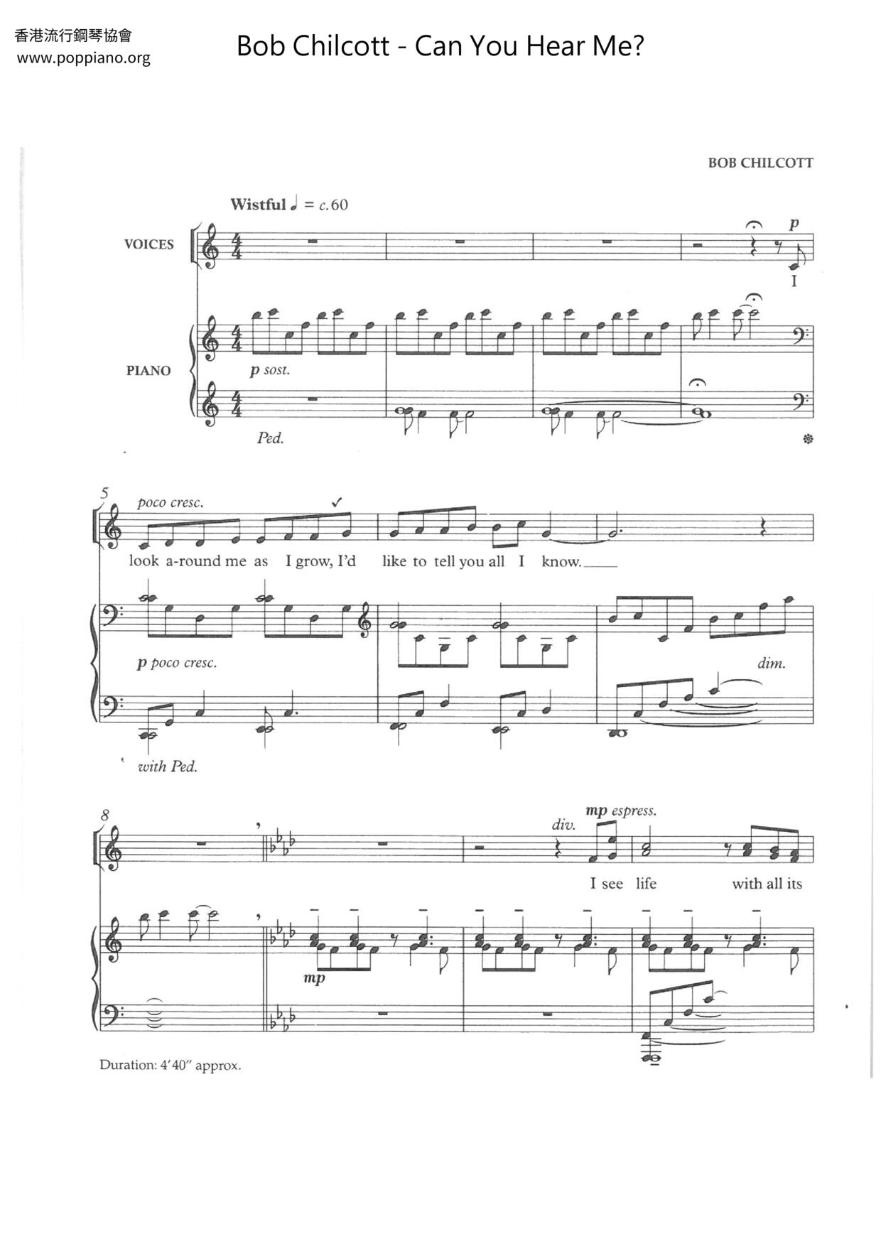 Can You Hear Me? Score